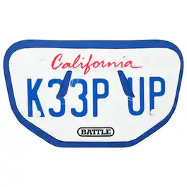 Battle Sports - Adult "CA License Plate - KEEP UP" Back Plate - White/Royal