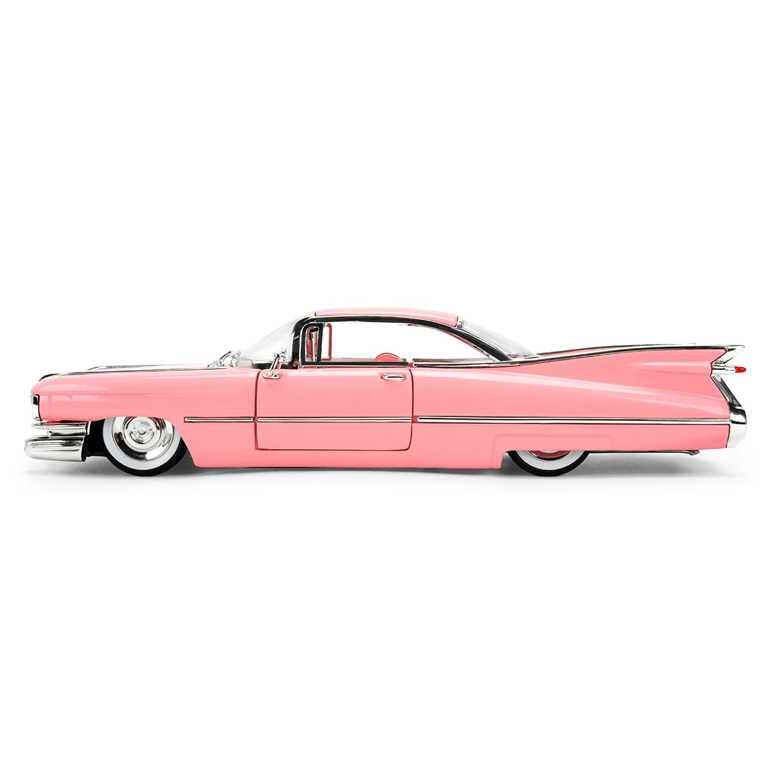 Alt View 2. Jada - 1959 Cadillac Coupe DeVille Pink with Pink and White Interior "Showroom Floor" Series 1/24 Diecast Model Car by Jada.