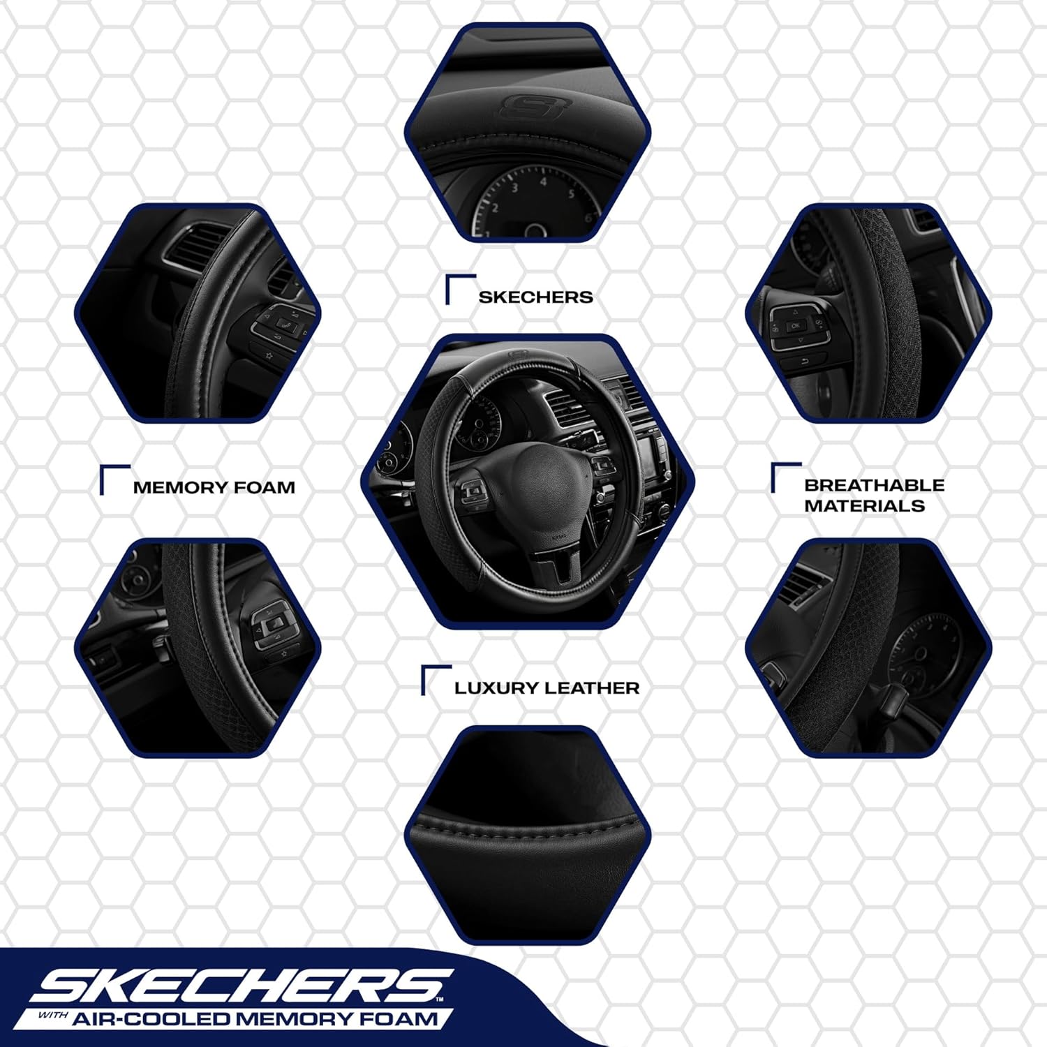 2 1 3 4 5 6 SKECHERS MEMORY FOAM BREATHABLE MATERIALS LUXURY LEATHER SKECHERS WITH AIR-COOLED MEMORY FOAM