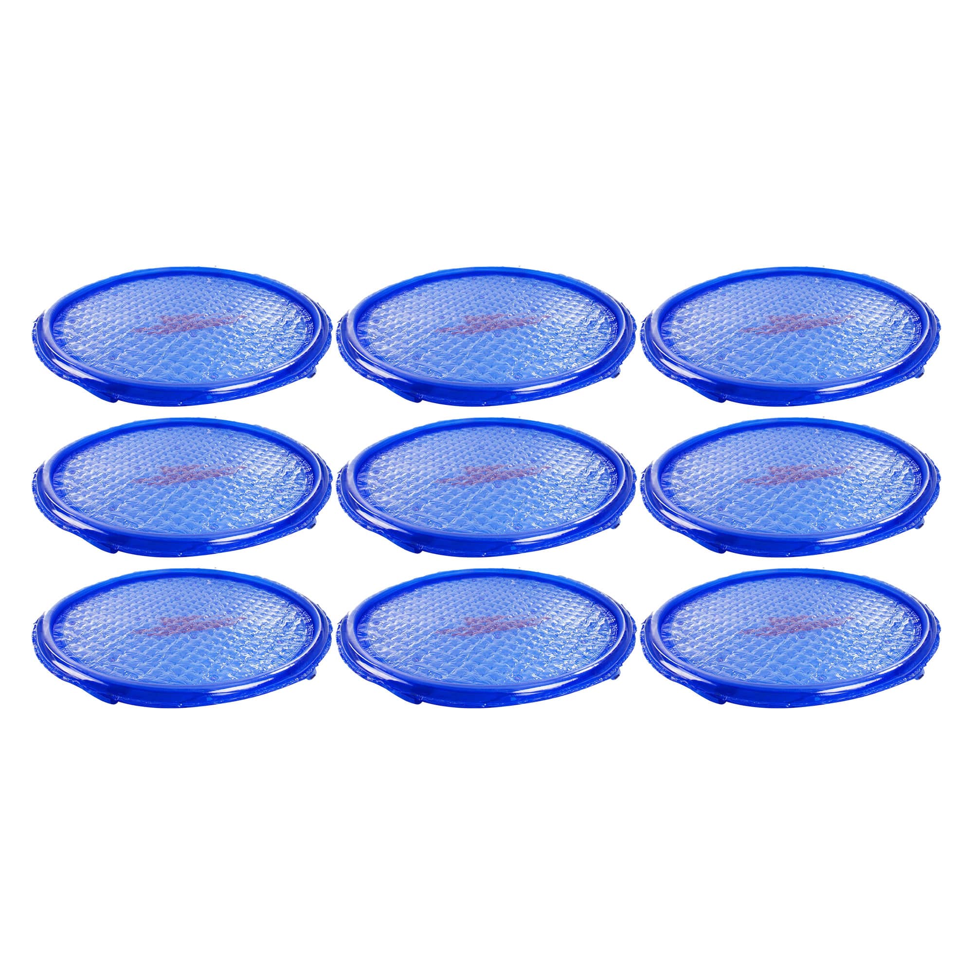 Solar Sun Rings - UV Resistant Pool Spa Heater Circular Solar Cover, Blue (9 Pack)