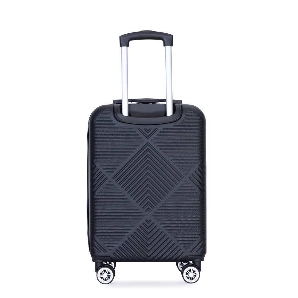 Alt View 1. Ropilly - Ropilly 4 Piece Luggage Set Black ABS Hard Shell Lightweight Travel Suitcases with Spinner Wheels - Black.