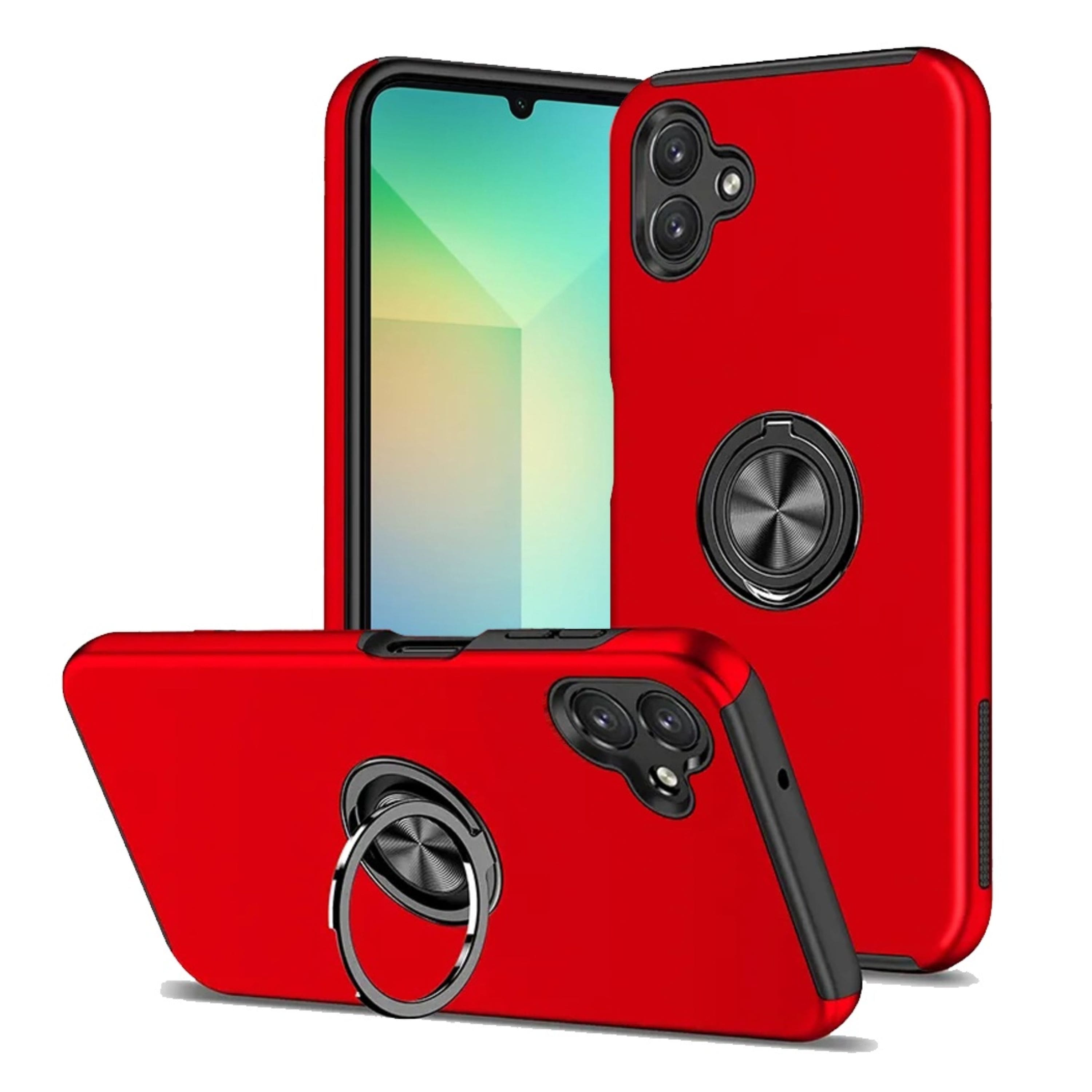 Kitcheniva - Rubberized Dual Layer Magnetic Ring Stand Phone Case For Samsung Galaxy A06 - Red price history on PriceWatchPro