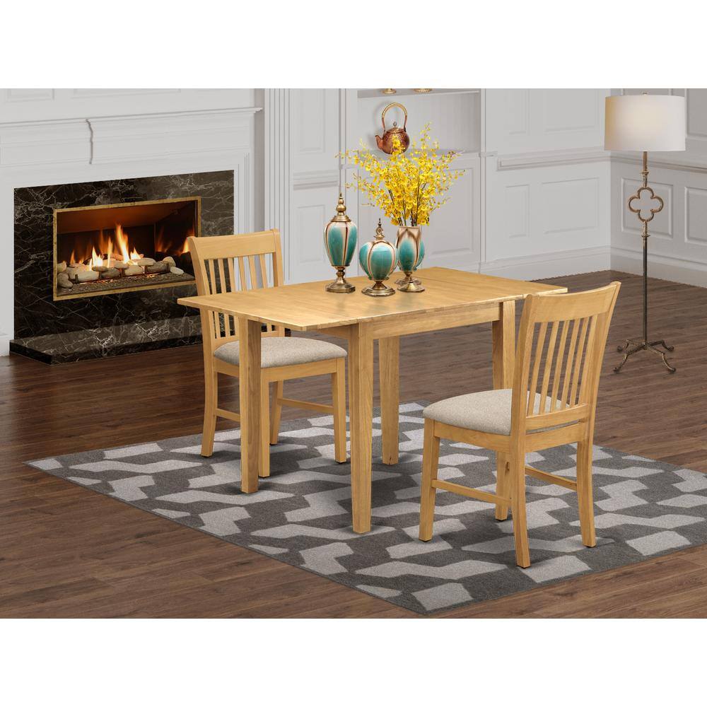 Angle. East West Furniture - Dining Room Set Oak - Brown.