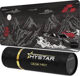 Hystar - Extended Gaming Mouse Pad | XXL 36" x 16" | 5mm Thick, Waterproof Surface, Polyester Fabric, and Rubber Base | Drift - Black