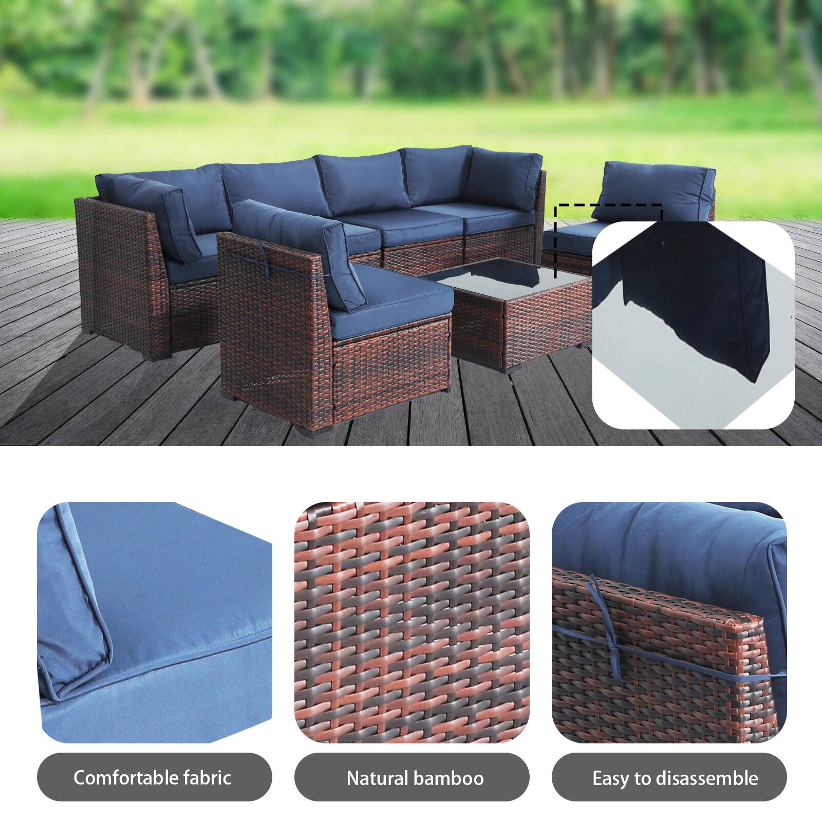 Comfortable fabric, Natural bamboo, Easy to disassemble