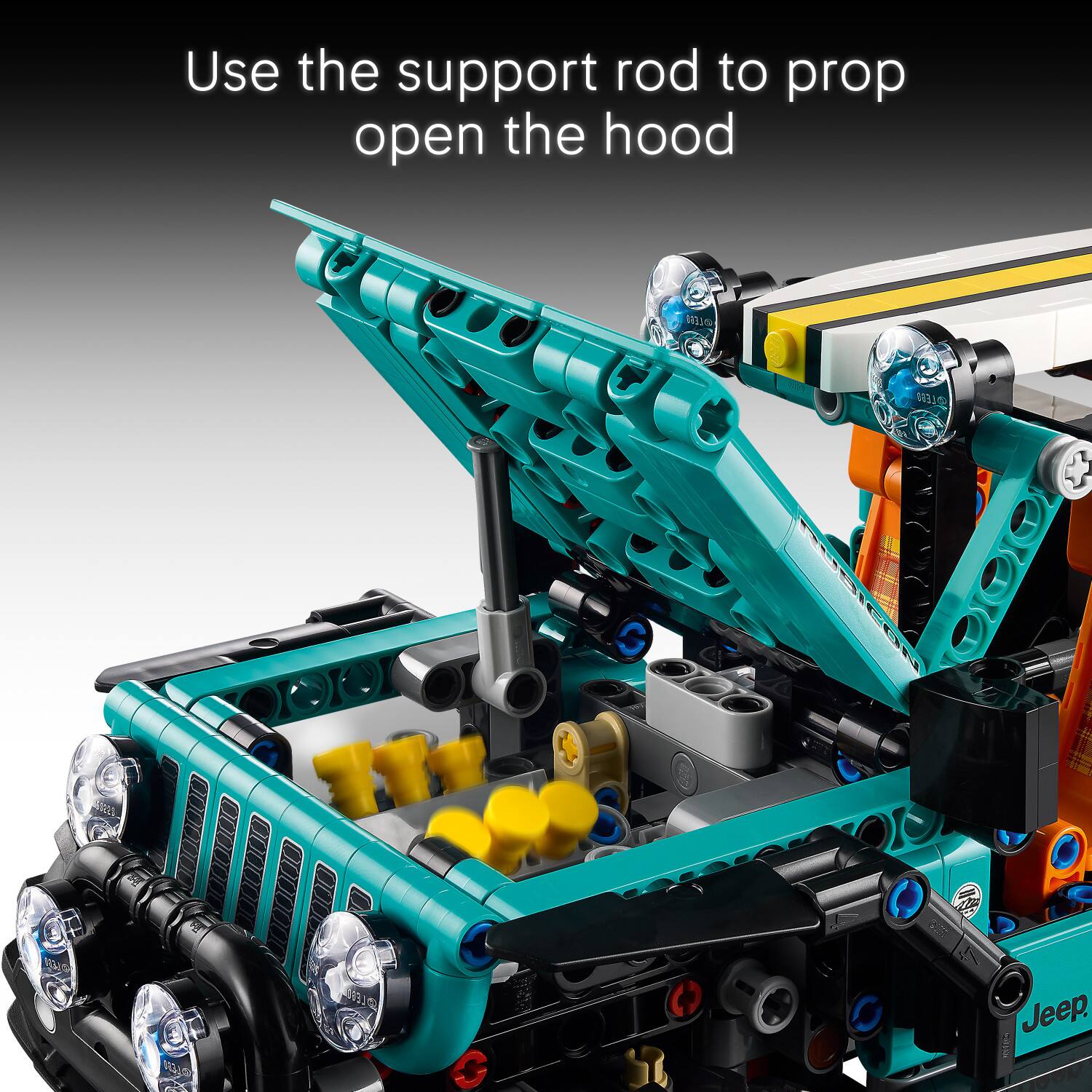 Use the support rod to prop open the hood