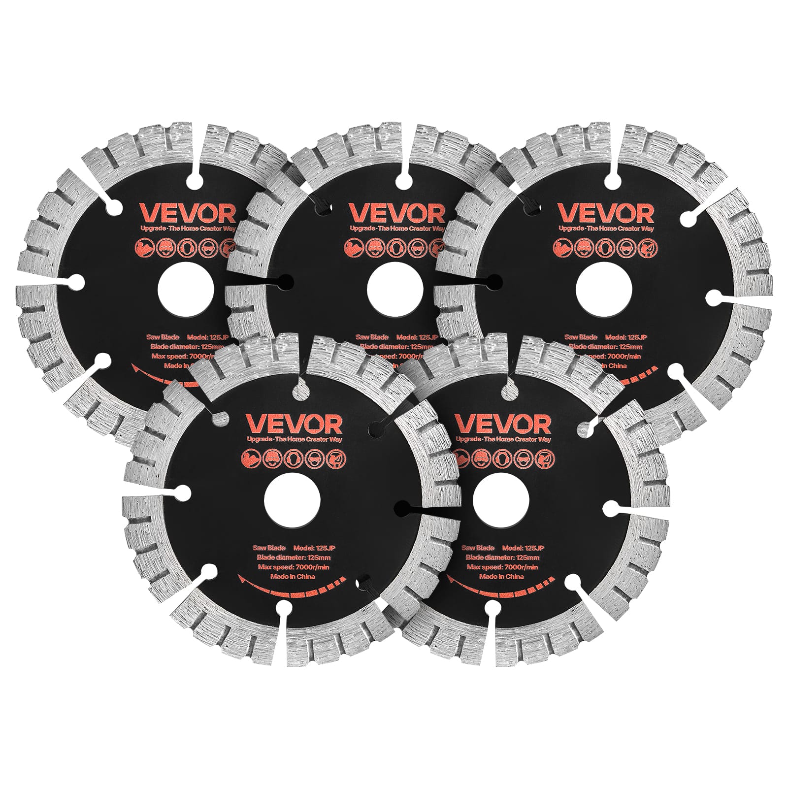 VEVOR - Diamond Blades 5 inch, 5-Pack Wall Chaser Saw Blade Cutting Blade, 0.79 in Arbor, High-Hardness Diamond Segments - Red price history on PriceWatchPro