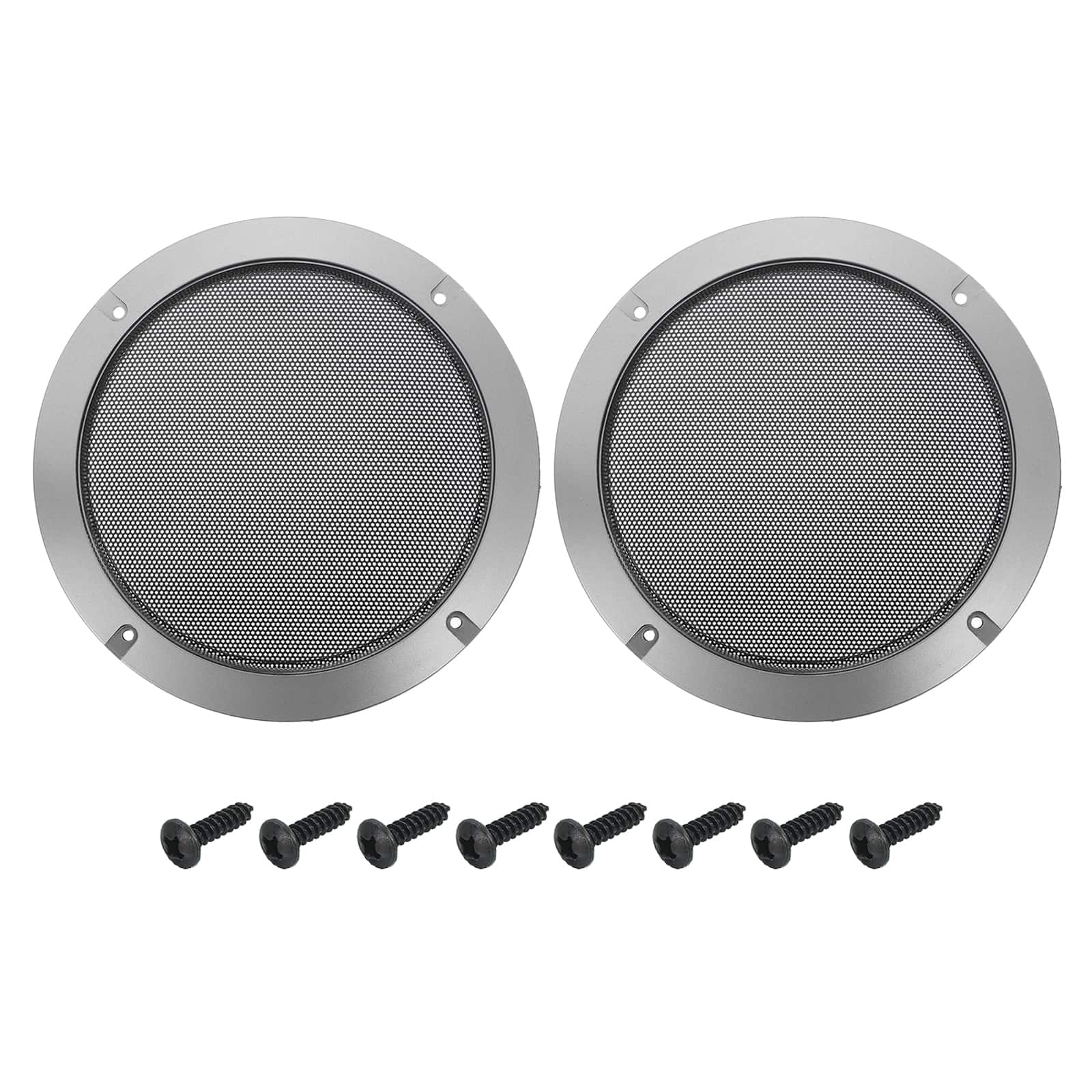 Unique Bargains - 2pcs Speaker Grill Mesh Metal Woofer Guard Protector ABS Frame with Screws for Home Audio Car Speaker - Black