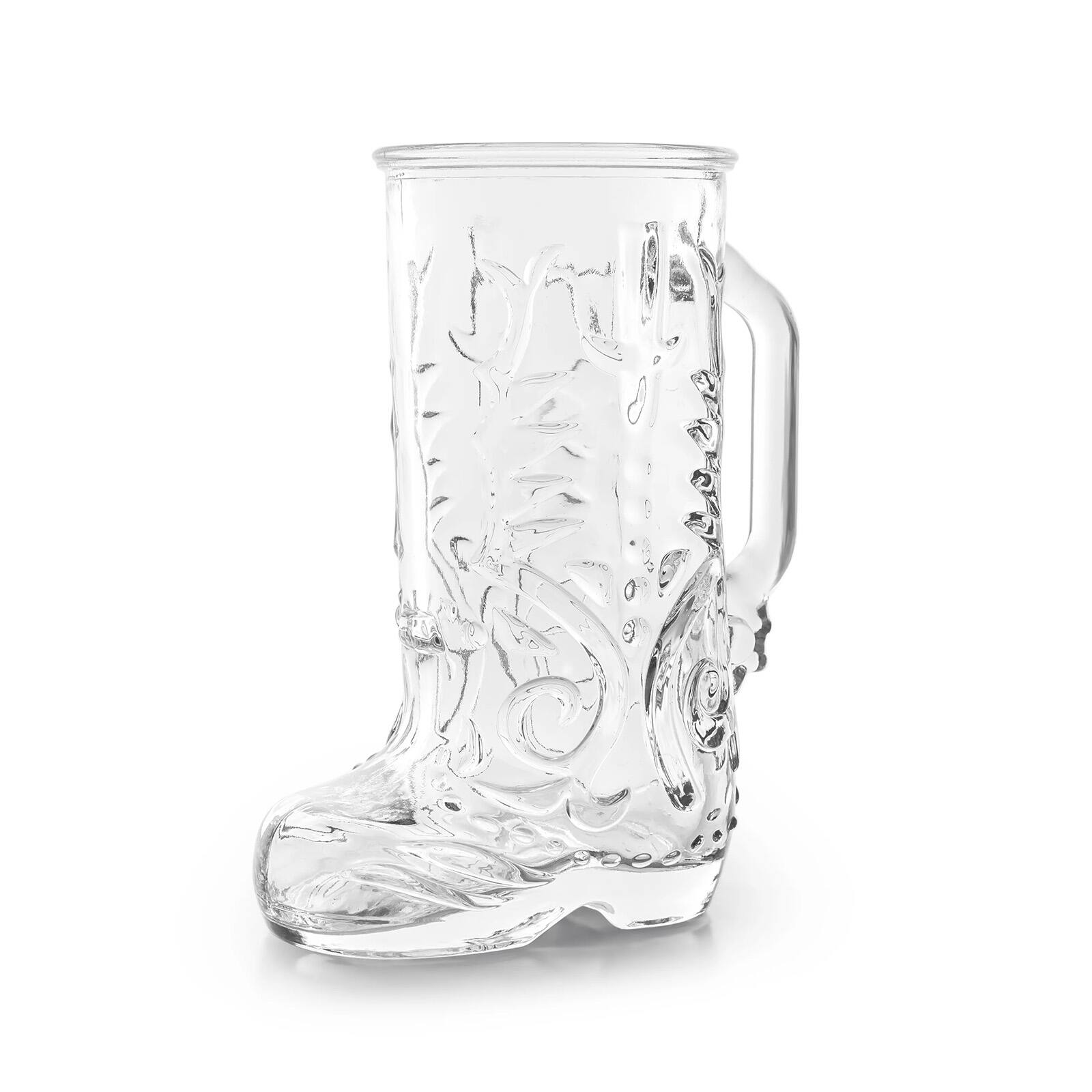 Alt View 3. Final Touch - Wild West Boot Glass, 22 oz / 650 ml, Clear Glass - Clear.