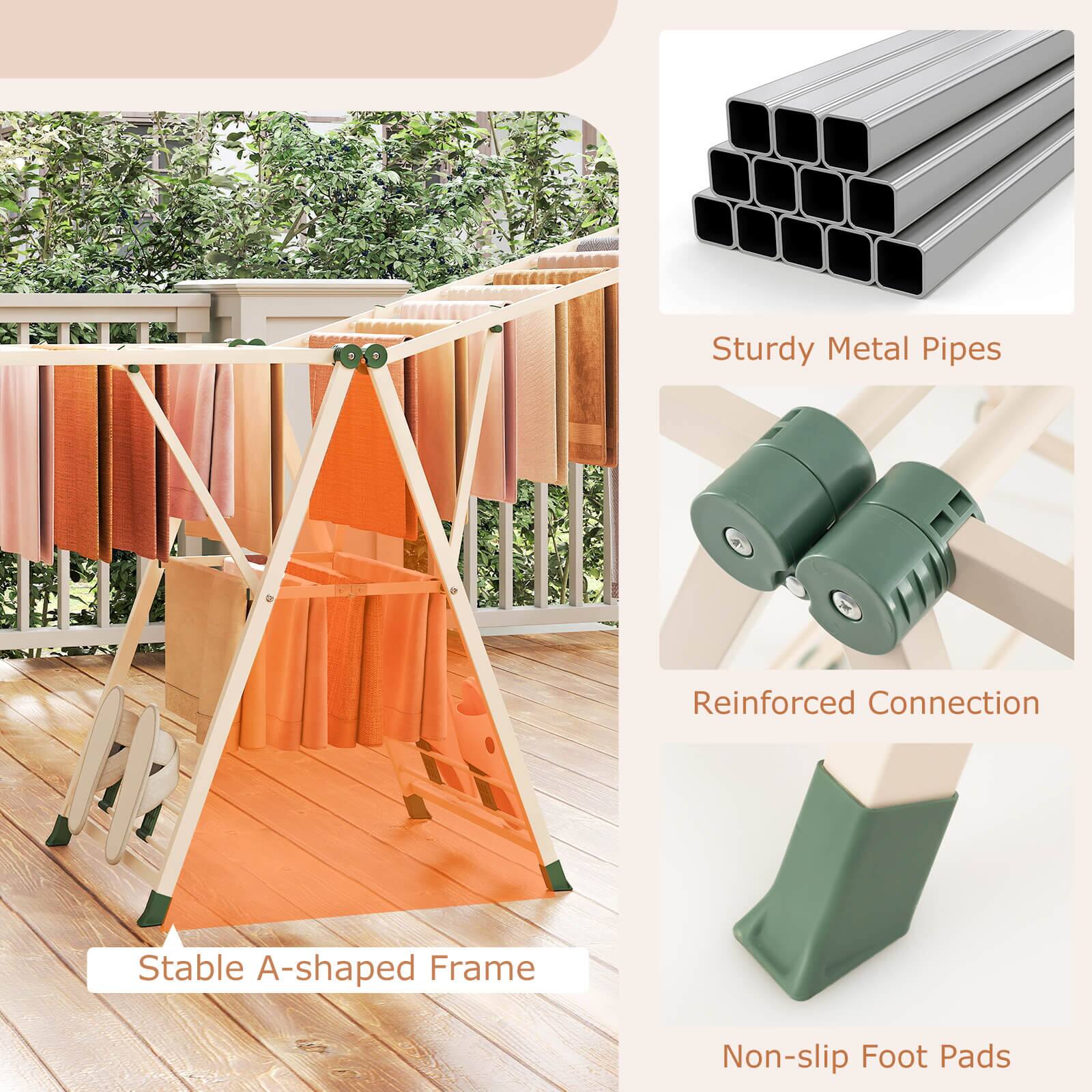 Sturdy Metal Pipes  
Reinforced Connection  
Stable A-shaped Frame  
Non-slip Foot Pads