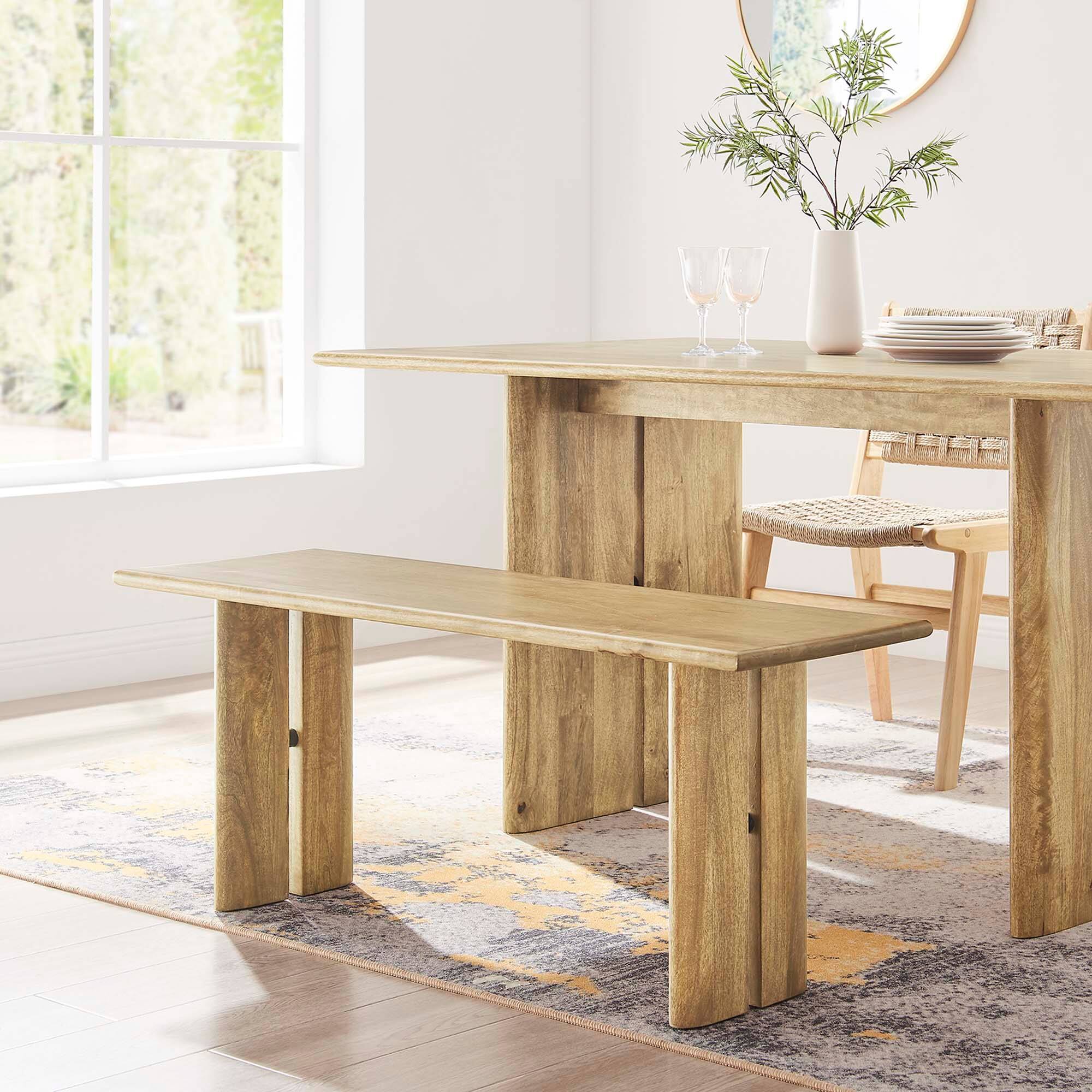 Alt View 5. Modway - Amistad 46" Wood Bench by Modway - Brown.
