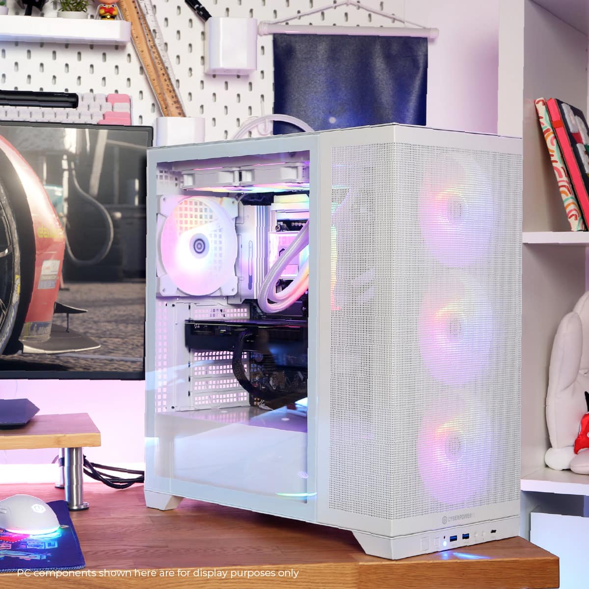 The text on the image reads "PC components shown 0197 are for display purposes only."