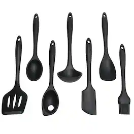 Chef Craft - 7 Piece Premium Silicone Kitchen Tool and Utensil Set - Black