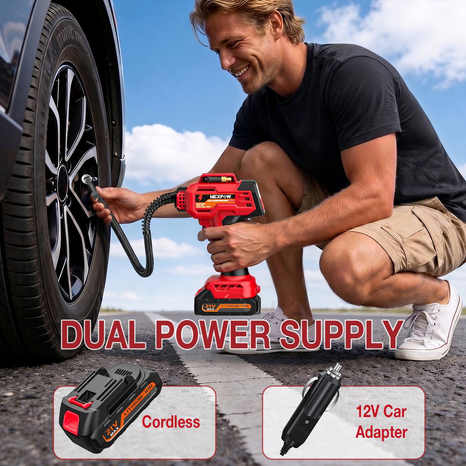 NEXPOW - DUAL POWER SUPPLY | 12V Car Cordless ZIV MAX Adapter