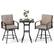 Alt View 7. Costway - 3 PCS Patio Swivel Bar Set Table and Chairs Set with Soft Cushions & Umbrella Hole - Brown,Black.