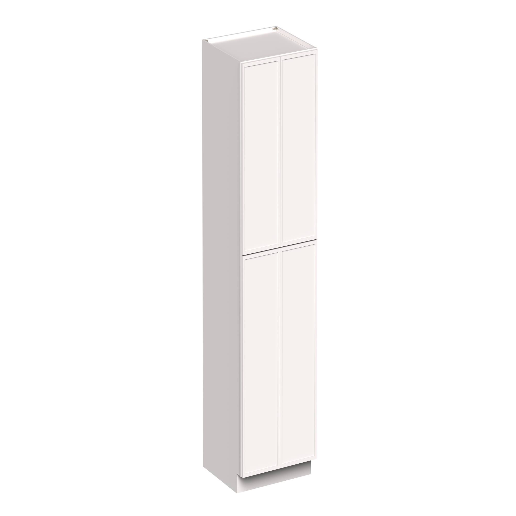 Angle. Boyel Living - 30-in W x 96-in H x 27-in D Slim Shaker RTA Kitchen Pantry Tall Cabinet with Soft-Close - Snow White.