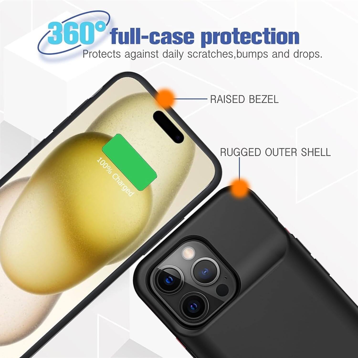 360 full-case protection
Protects against daily scratches, bumps and drops.
RAISED BEZEL
RUGGED OUTER SHELL
100% Charged