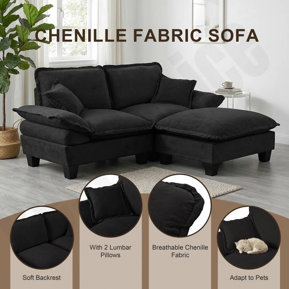 CHENILLE FABRIC SOFA

- Soft Backrest
- With 2 Lumbar Pillows
- Breathable Chenille Fabric
- Adapt to Pets