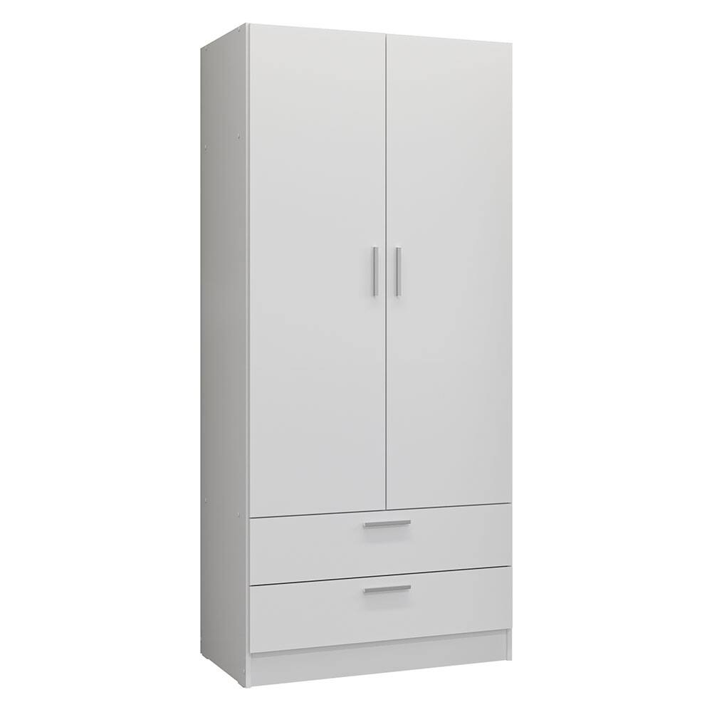Angle. Madesa - Madesa Kitchen Pantry Storage Cabinet with 2 Doors, 2 Drawers, Ample Shelf and Hanging Space 31 Inch - White - White.
