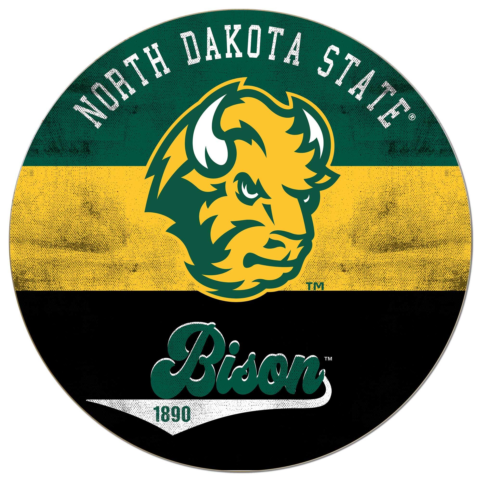 NDSU Bison 20'' x 20'' Retro Logo Circle Sign