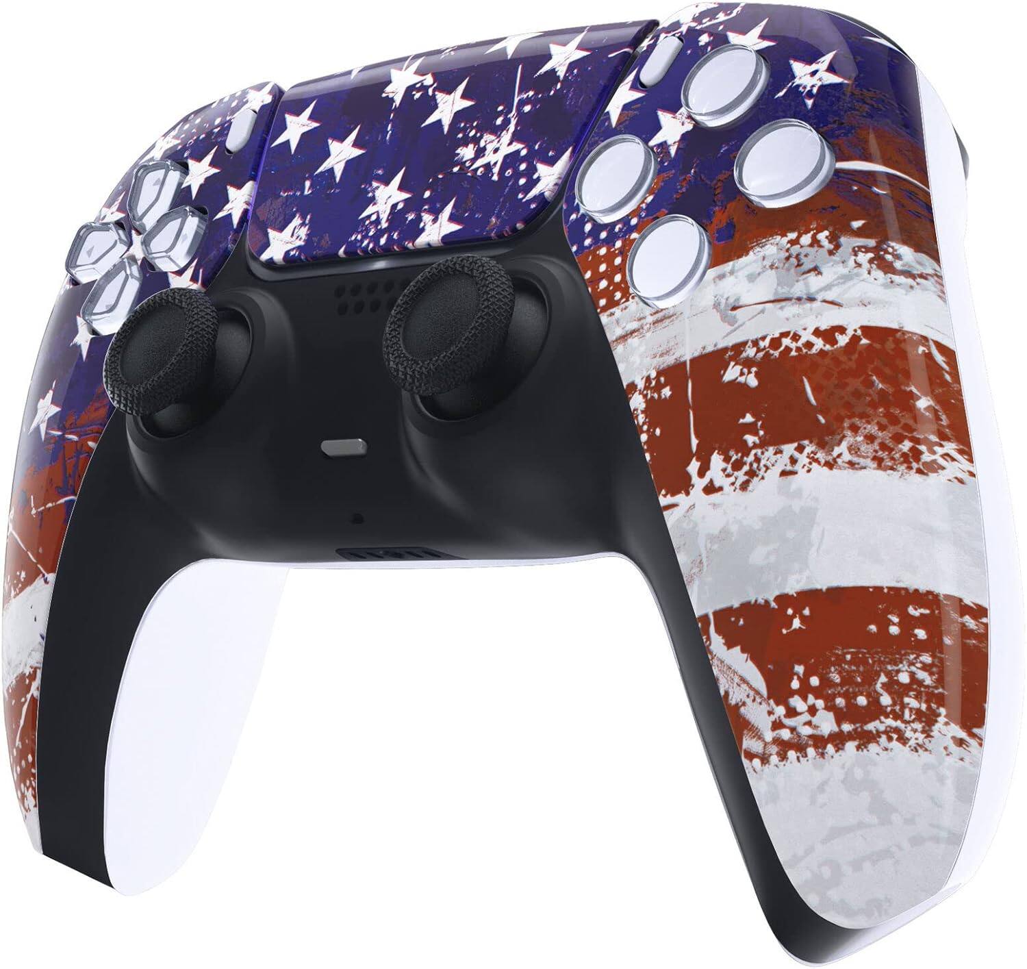 Angle. ProControllers - Custom Wireless Controller for PS5 - US Flag.