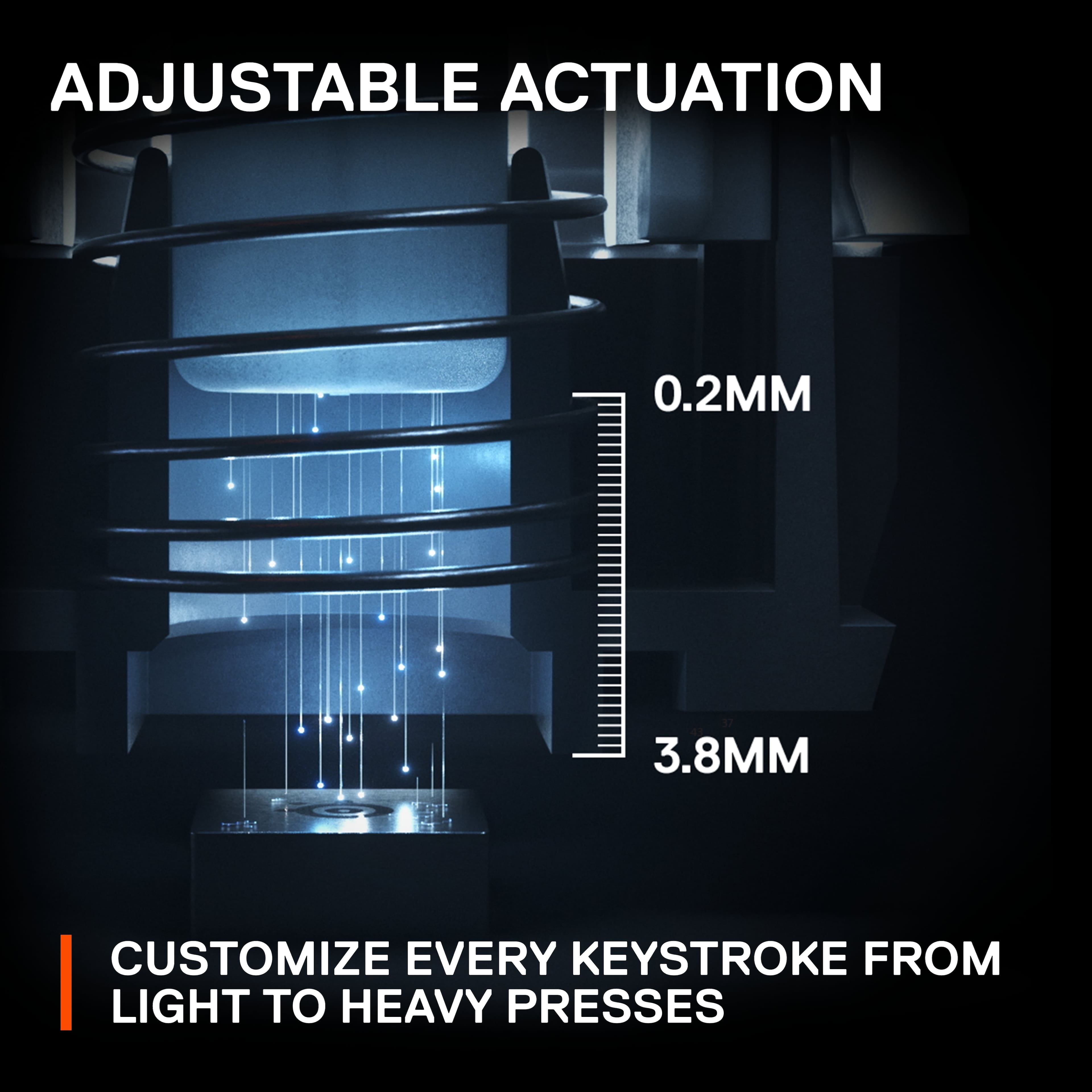 Adjustable Actuation: Customize every keystroke from light to heavy presses.