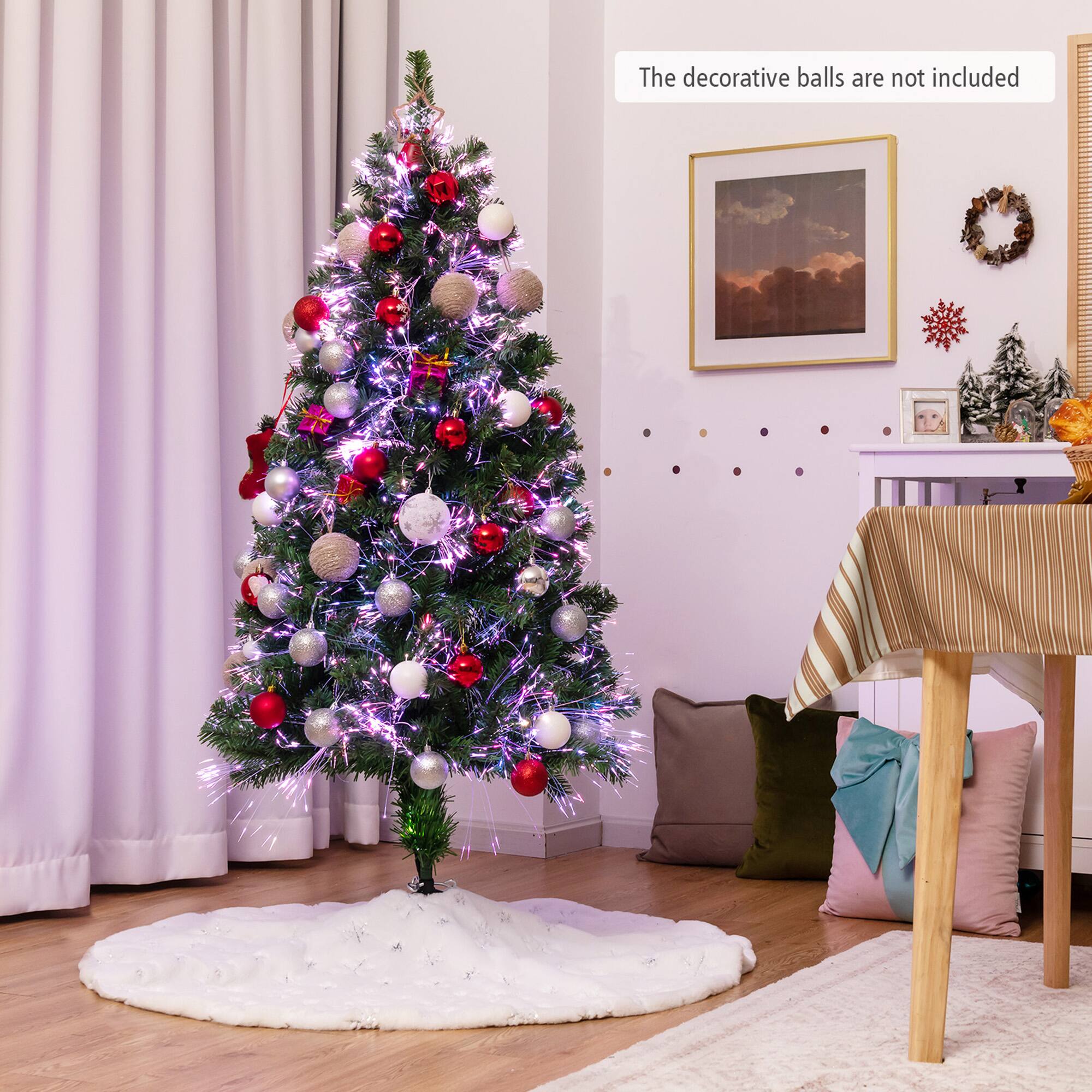 The decorative balls are not included