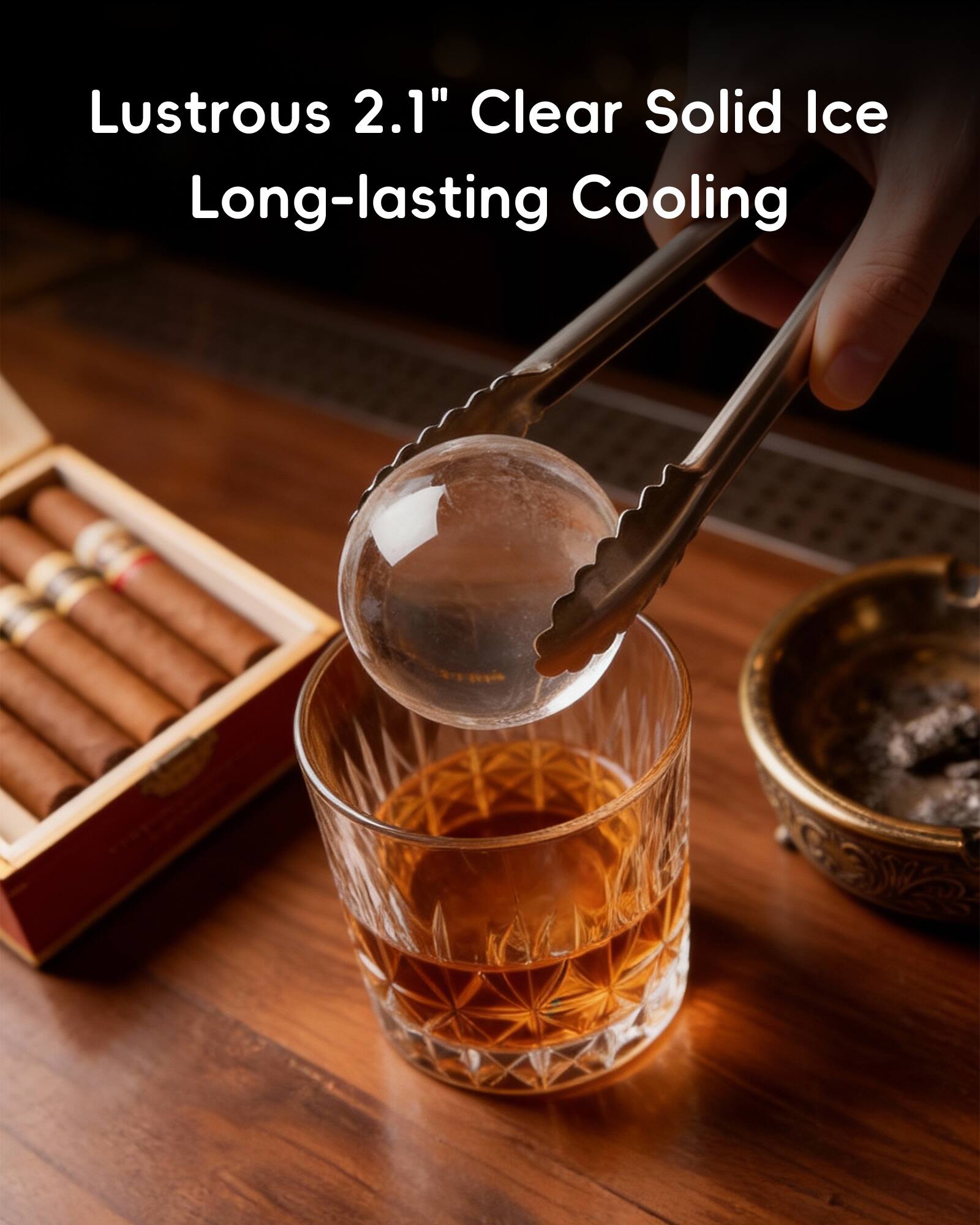 Lustrous 2.1" Clear Solid Ice Long-lasting Cooling