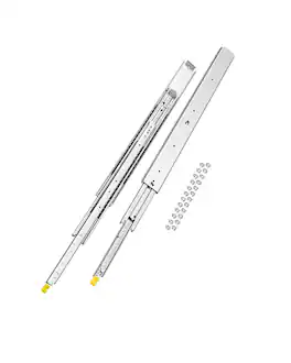 VEVOR - 1 Pair Full Extension Drawer Slides 18 20 22 28 30 32 36 38 40 44 48 52 56 60 in, 500 lbs Load Capacity Locking Drawer - Silver