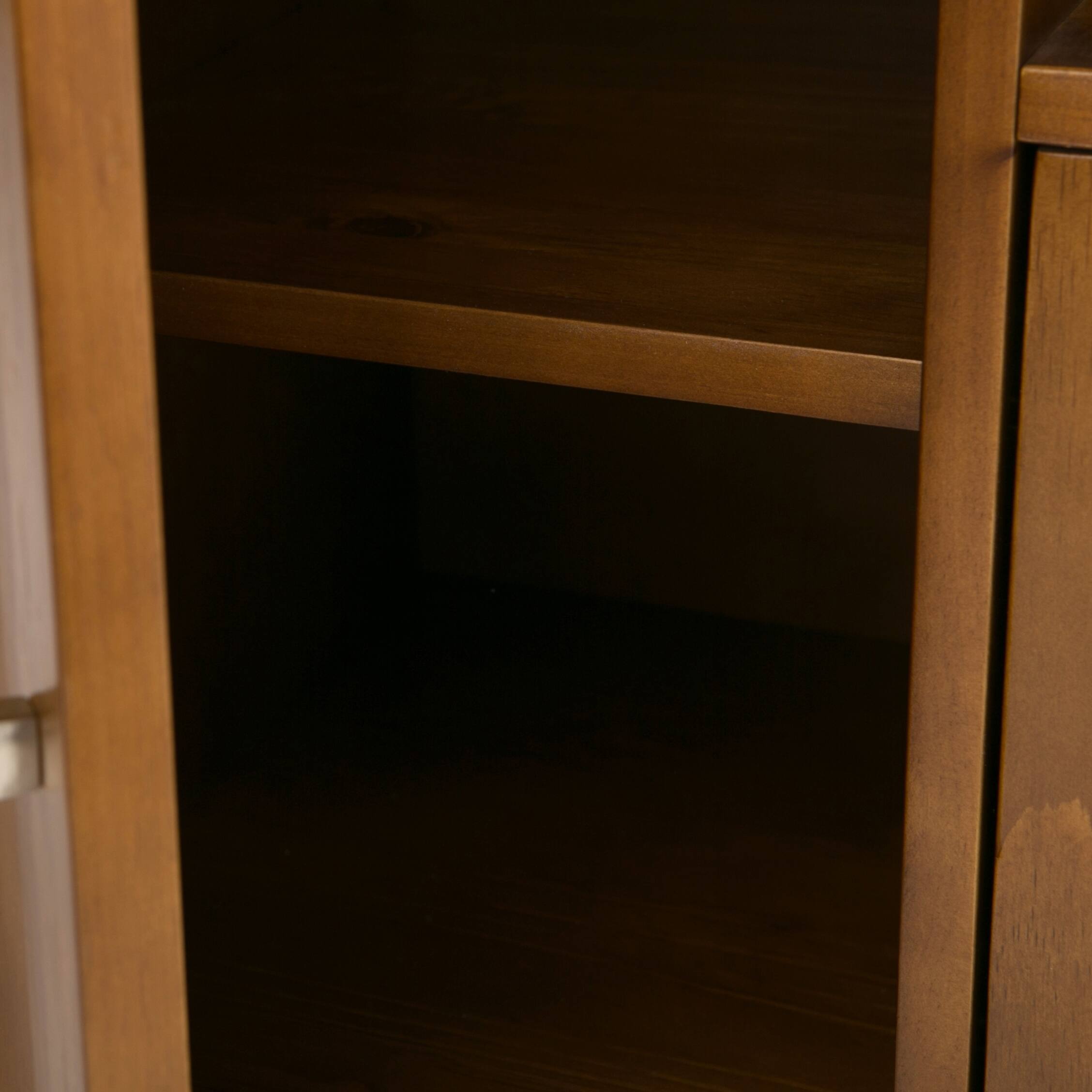 Alt View 2. Simpli Home - Warm Shaker 72 inch Wide Solid Wood TV Stand, Warm Honey Brown - Warm Honey Brown.