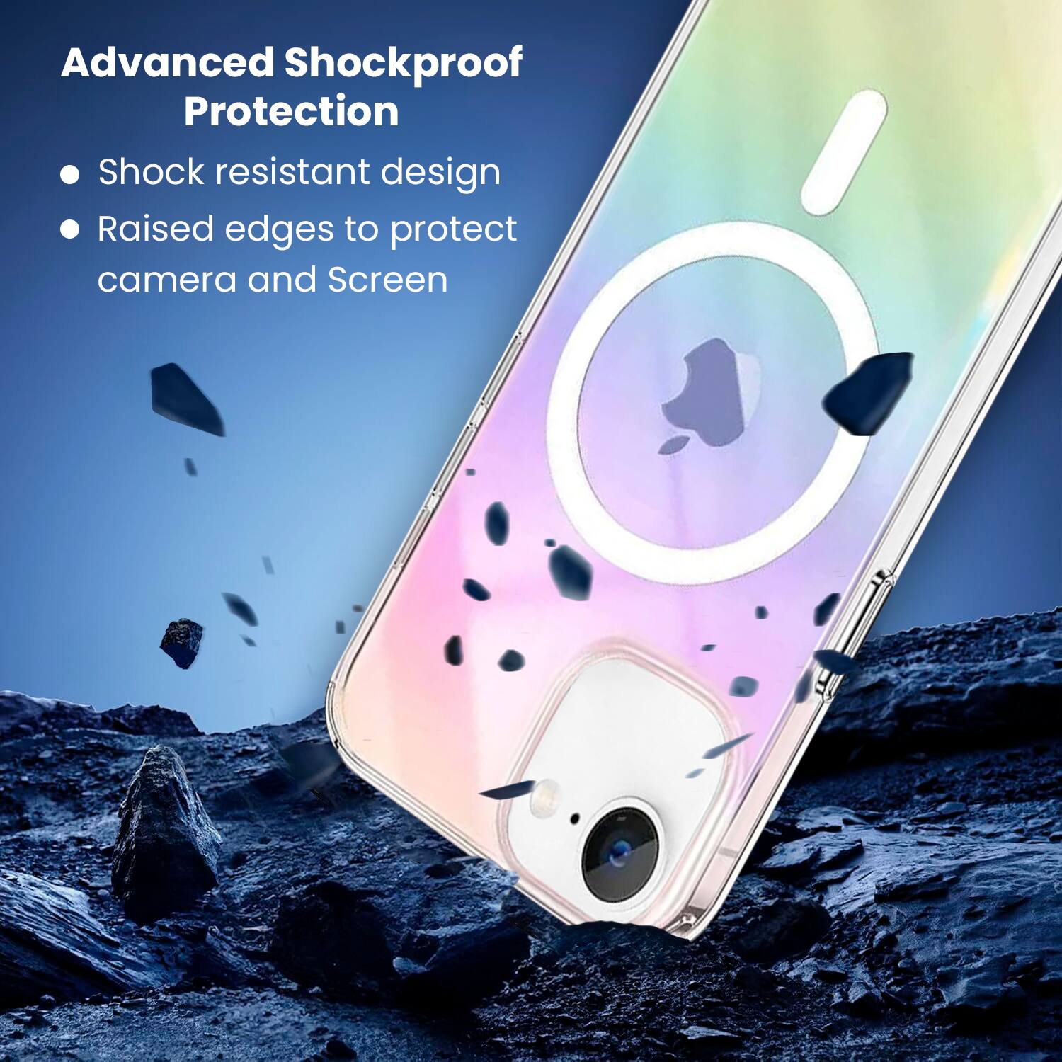 Advanced Shockproof Protection

Shock resistant design
Raised edges to protect camera and screen