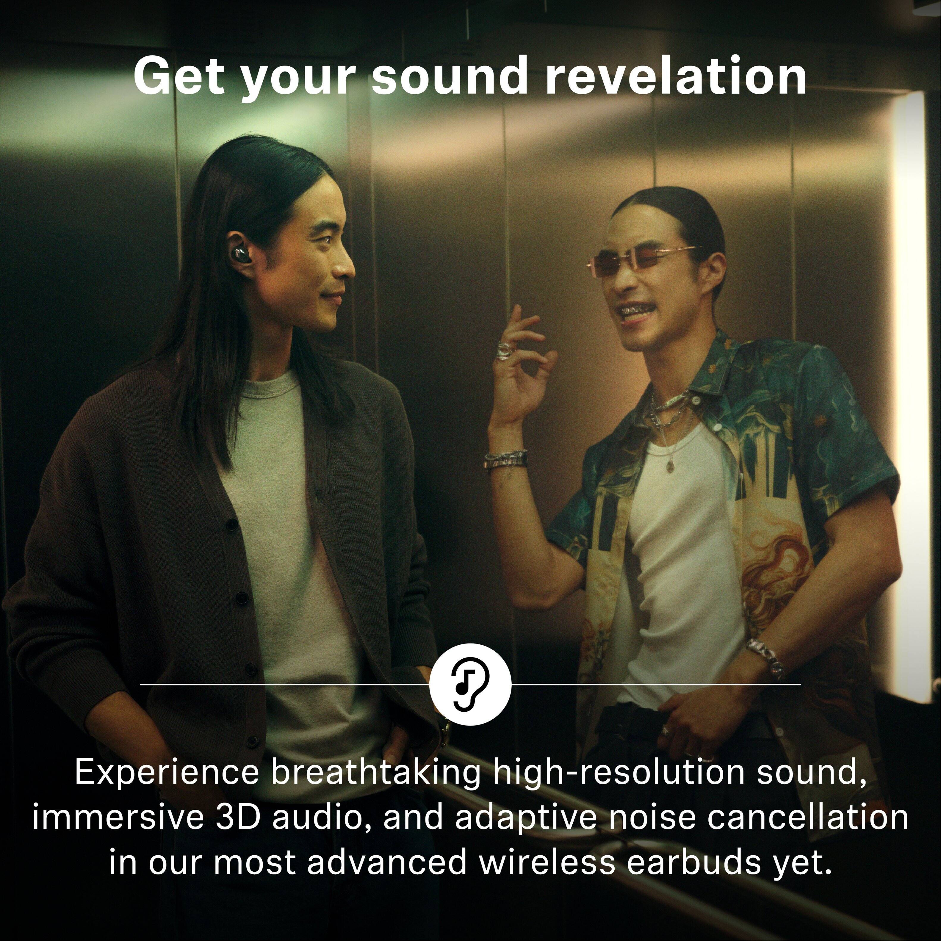 Get your sound revelation

Experience breathtaking high-resolution sound, immersive 3D audio, and adaptive noise cancellation in our most advanced wireless earbuds yet.