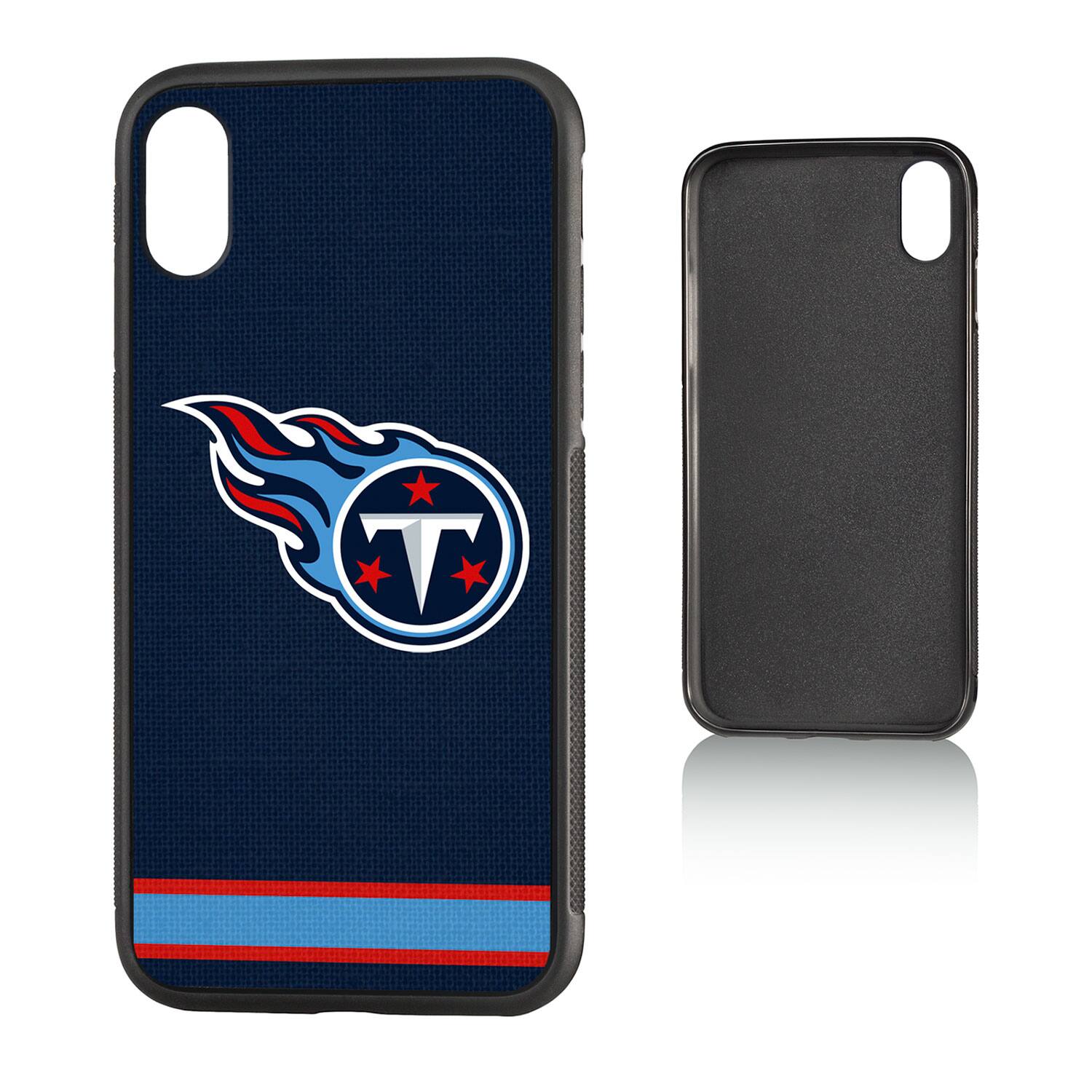 Alt View 2. Keyscaper - Tennessee Titans iPhone Stripe Design Bump Case - 15 Plus - Multicolor.
