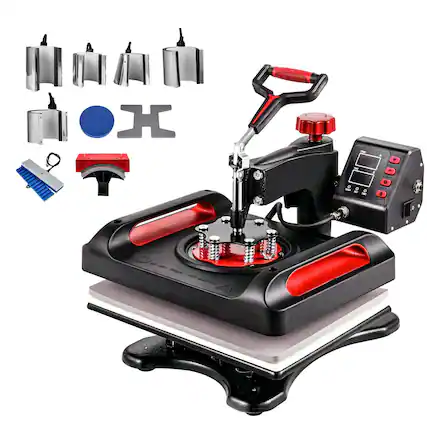 Front. Glintex - 12"x15" 11-in-1 Heat Press Machine, 360° Swing-Away Dual-Tube Heating, Sublimation for Shirts/Hats/Mugs/Plates.