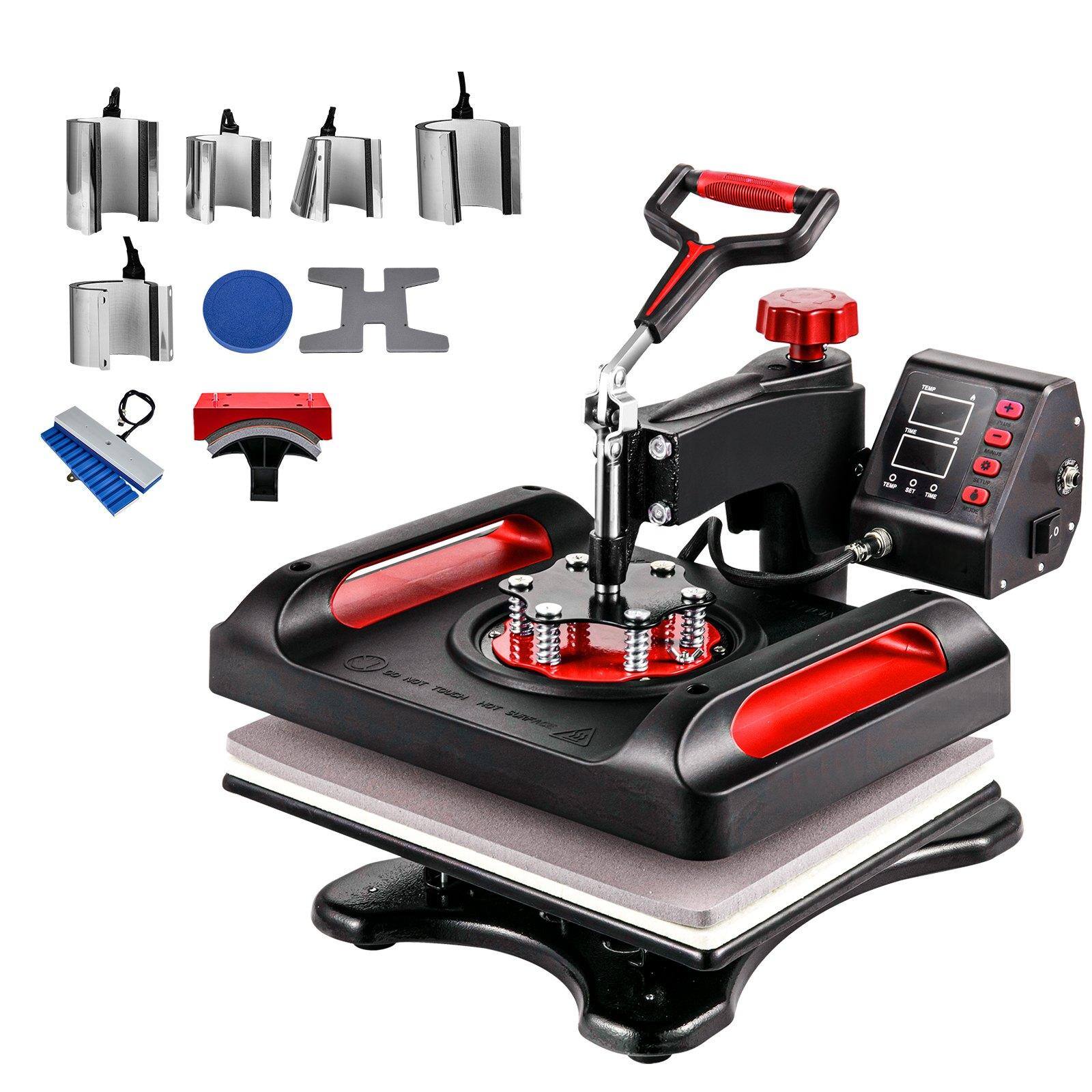 Front. Glintex - 12"x15" 11-in-1 Heat Press Machine, 360° Swing-Away Dual-Tube Heating, Sublimation for Shirts/Hats/Mugs/Plates.
