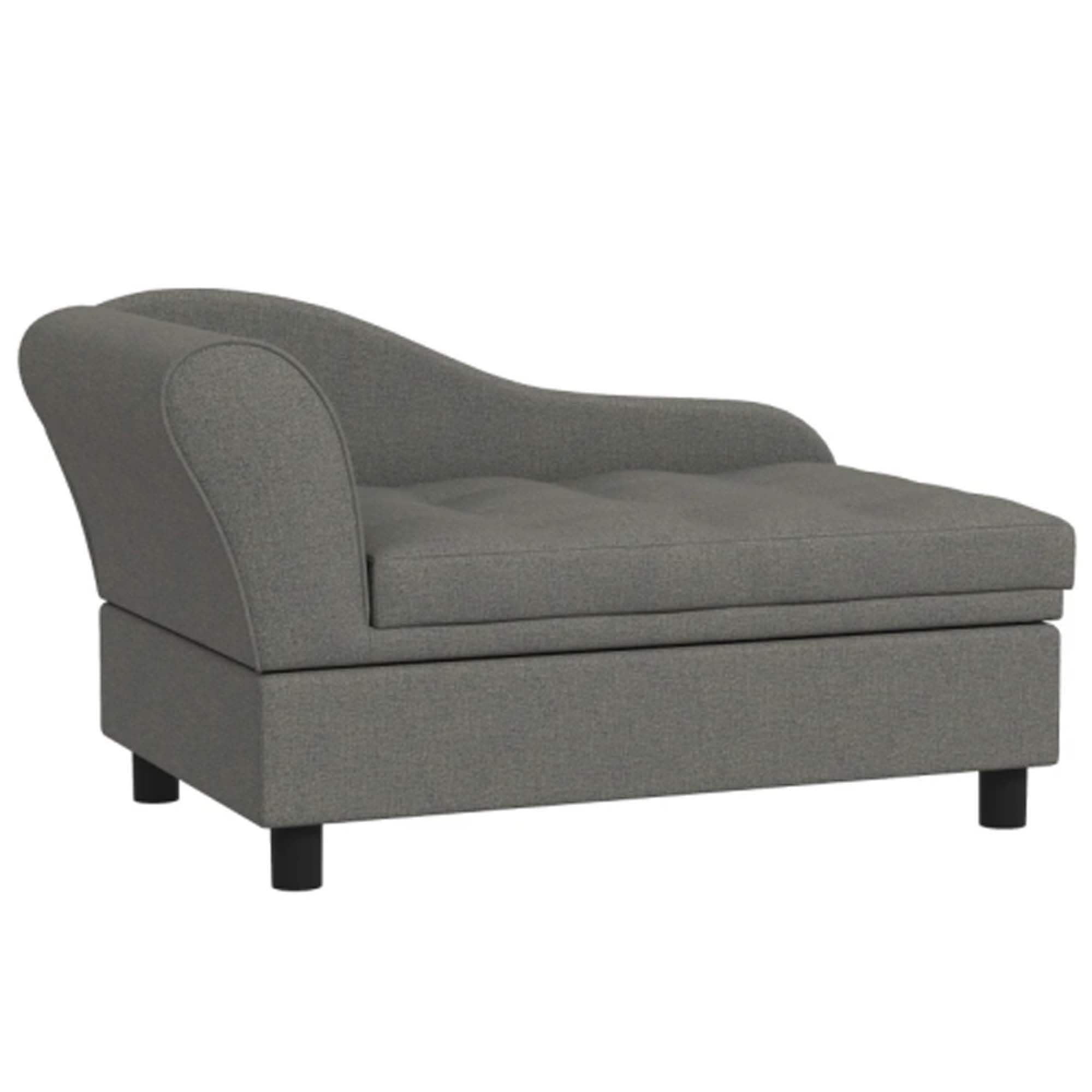 Zeus & Ruta - Pet Sofa Couch Bed with Washable Cushion and Storage for Dogs,Cats - Gray