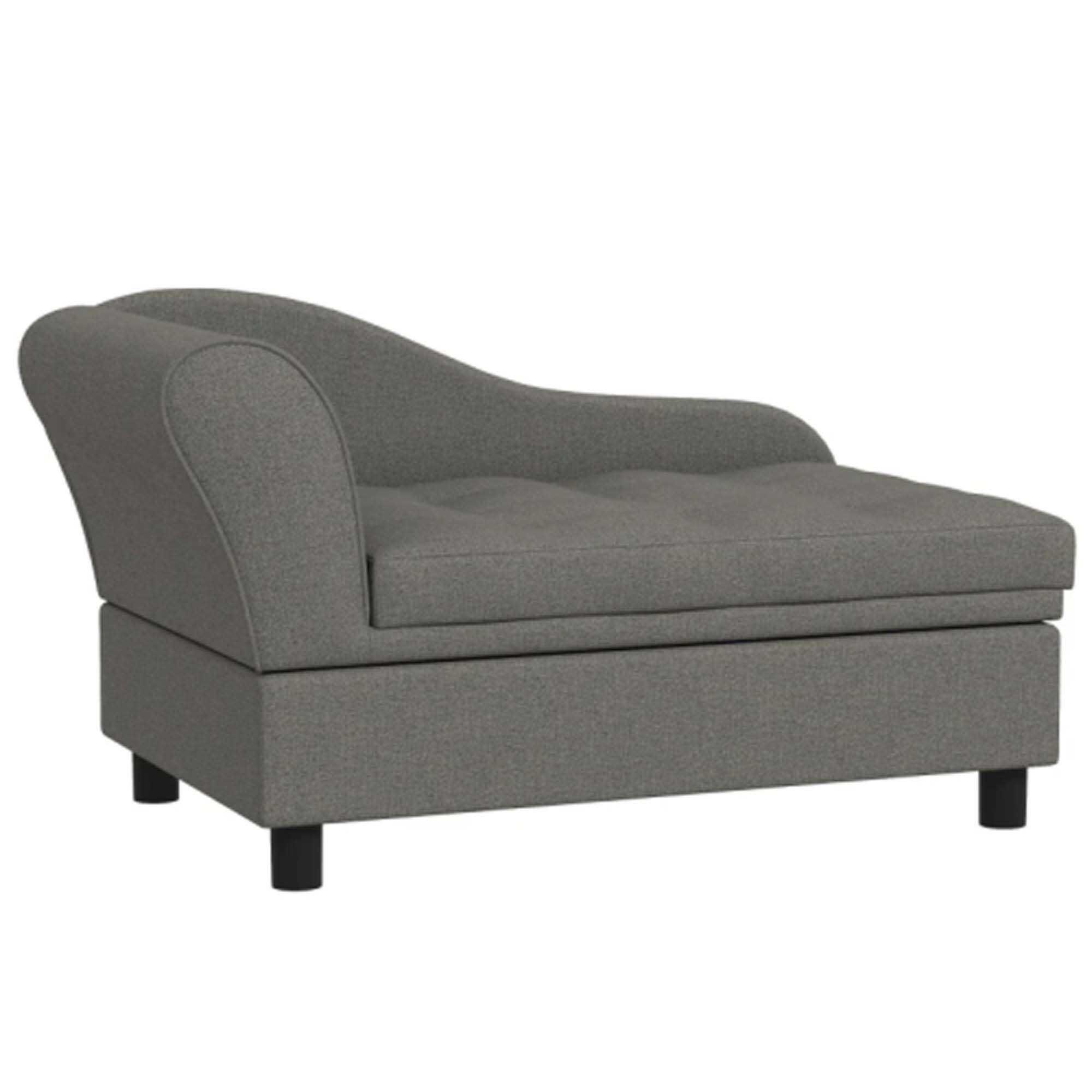 Front. Zeus & Ruta - Gray Pet Sofa Couch Bed with Washable Cushion and Storage for Dogs,Cats - Gray.