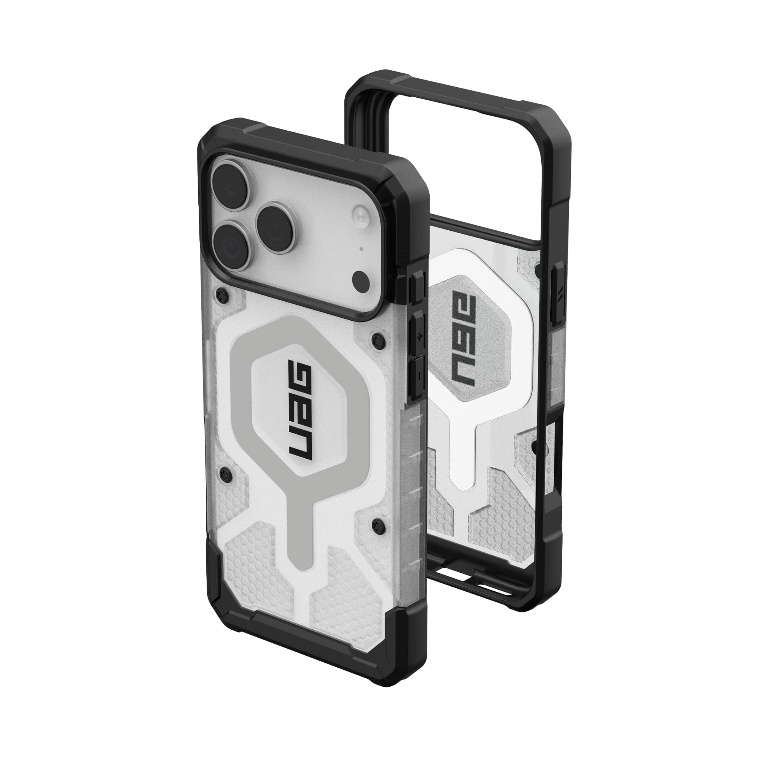 UAG - iPhone 17 Pro Max Case with MagSafe, Traction Grip, Drop Protection, Rugged Transparent Protective Cover, Pathfinder - Ice/Silver
