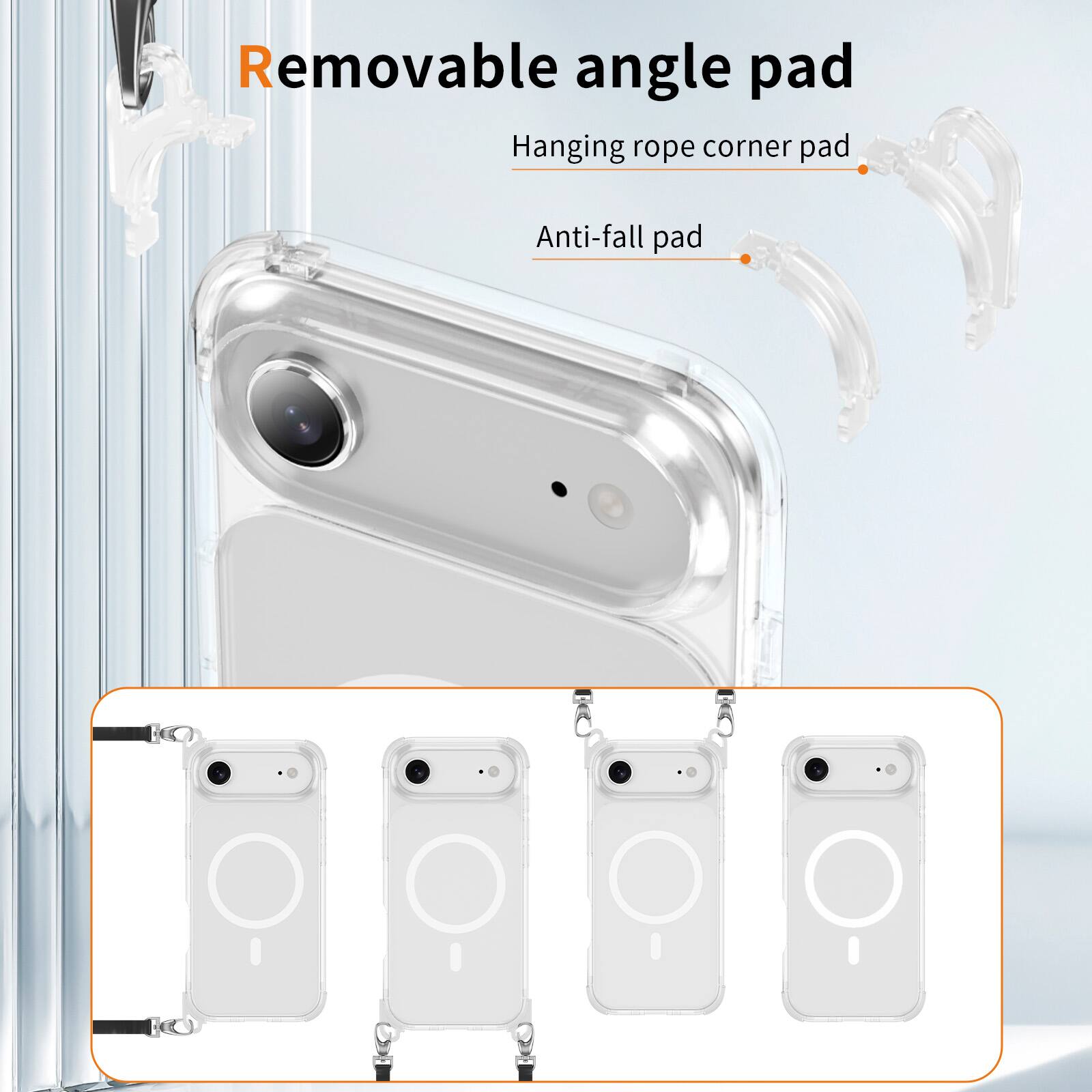 Removable angle pad  
Hanging rope corner pad  
Anti-fall pad