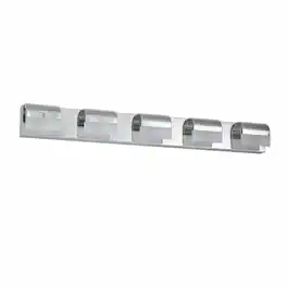 RYHNUYNE - 5‑Light LED Bathroom Vanity Light, Modern Acrylic Wall Mount Vanity Mirror Light for Bathroom - Chrome
