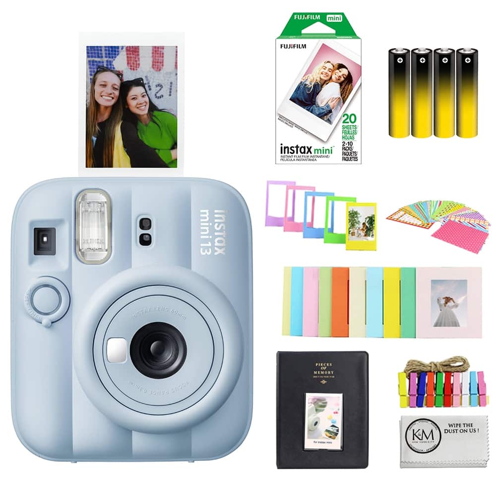 Fujifilm - INSTAX MINI 13 Instant Film Camera | Frost Blue Bundle with Instax Mini Film | 20 Exposures + Mini Accessories