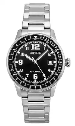 Citizen - Urban Military Stainless Steel Black Dial Automatic NJ0190-51E 100M Men's Watch - Silver