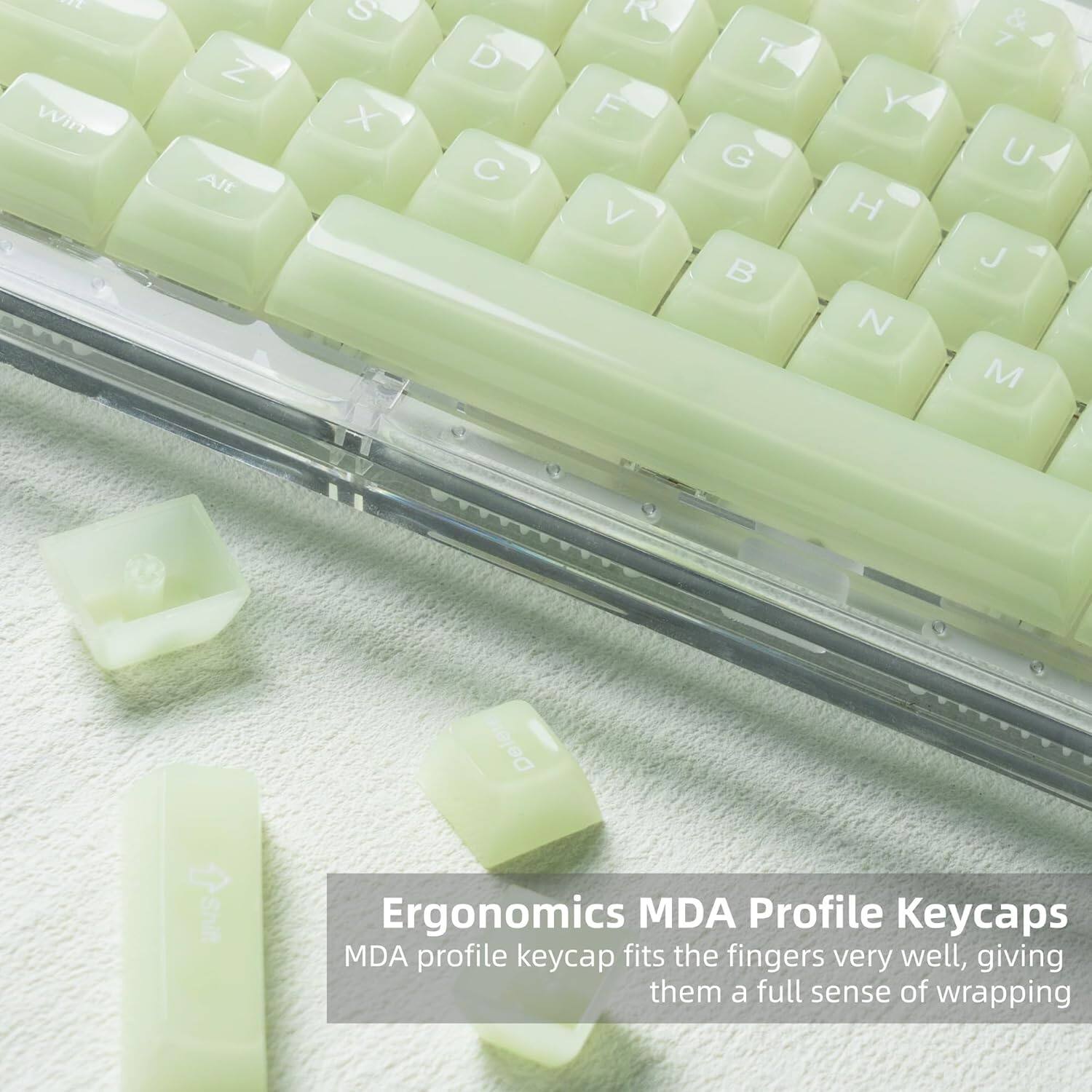 Win Z Alt S X D C R F V T G Y H N & 7 U J M Dele Shif

Ergonomics MDA Profile Keycaps

MDA profile keycap fits the fingers very well, giving them a full sense of wrapping