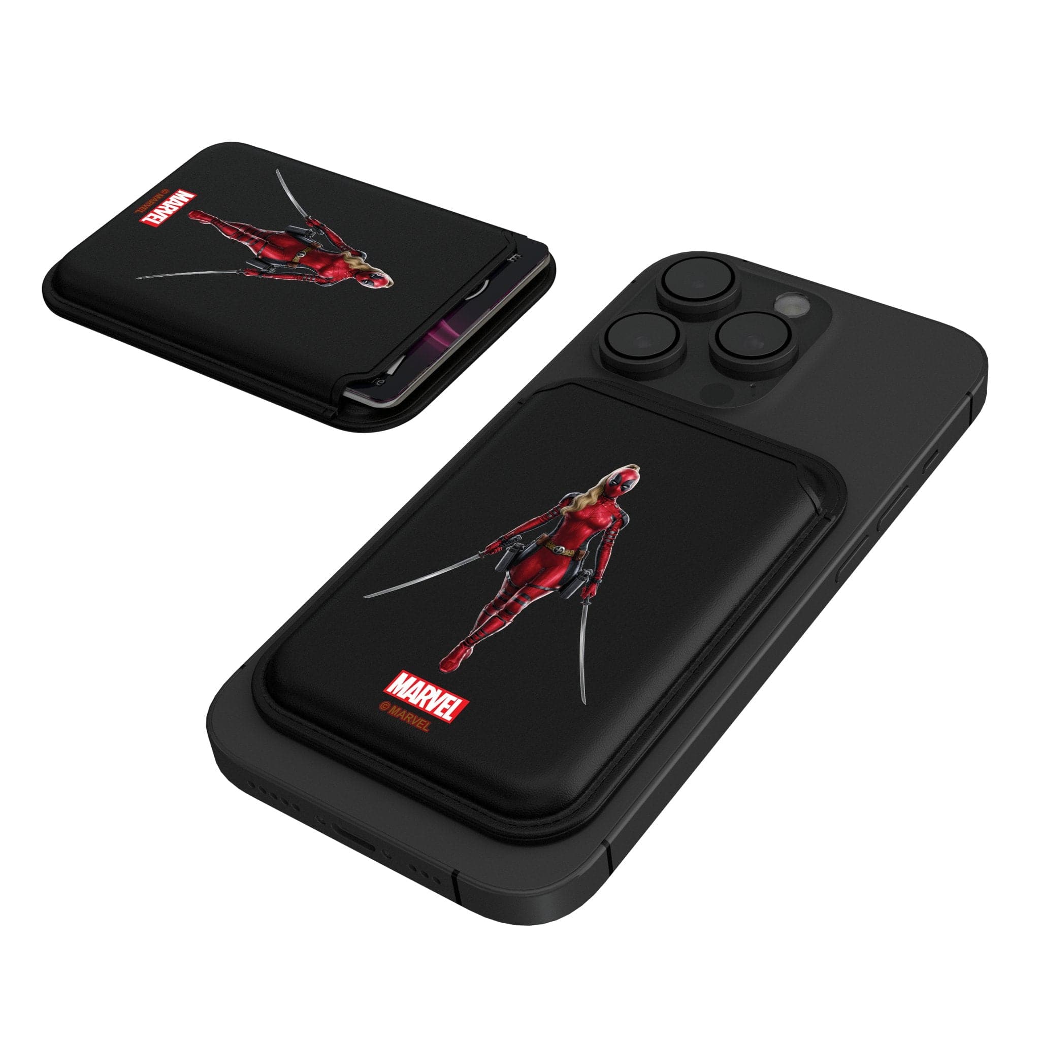 Keyscaper - Marvel Badge Black Magnetic Credit Card Wallet - Ladypool 2