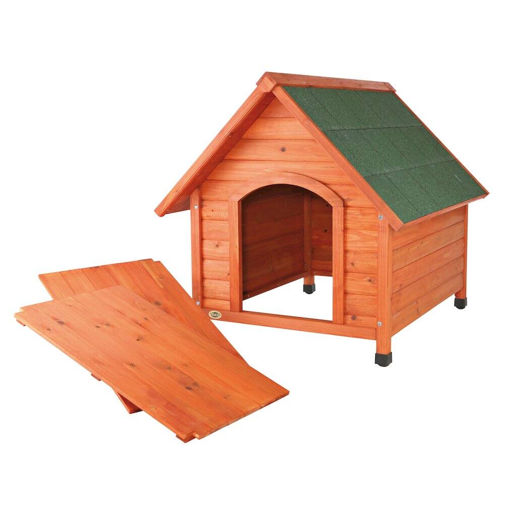 Alt View 4. TRIXIE - Cottage Weatherproof Outdoor Wooden Dog House Raised Floor for Medium Dogs - Brown.