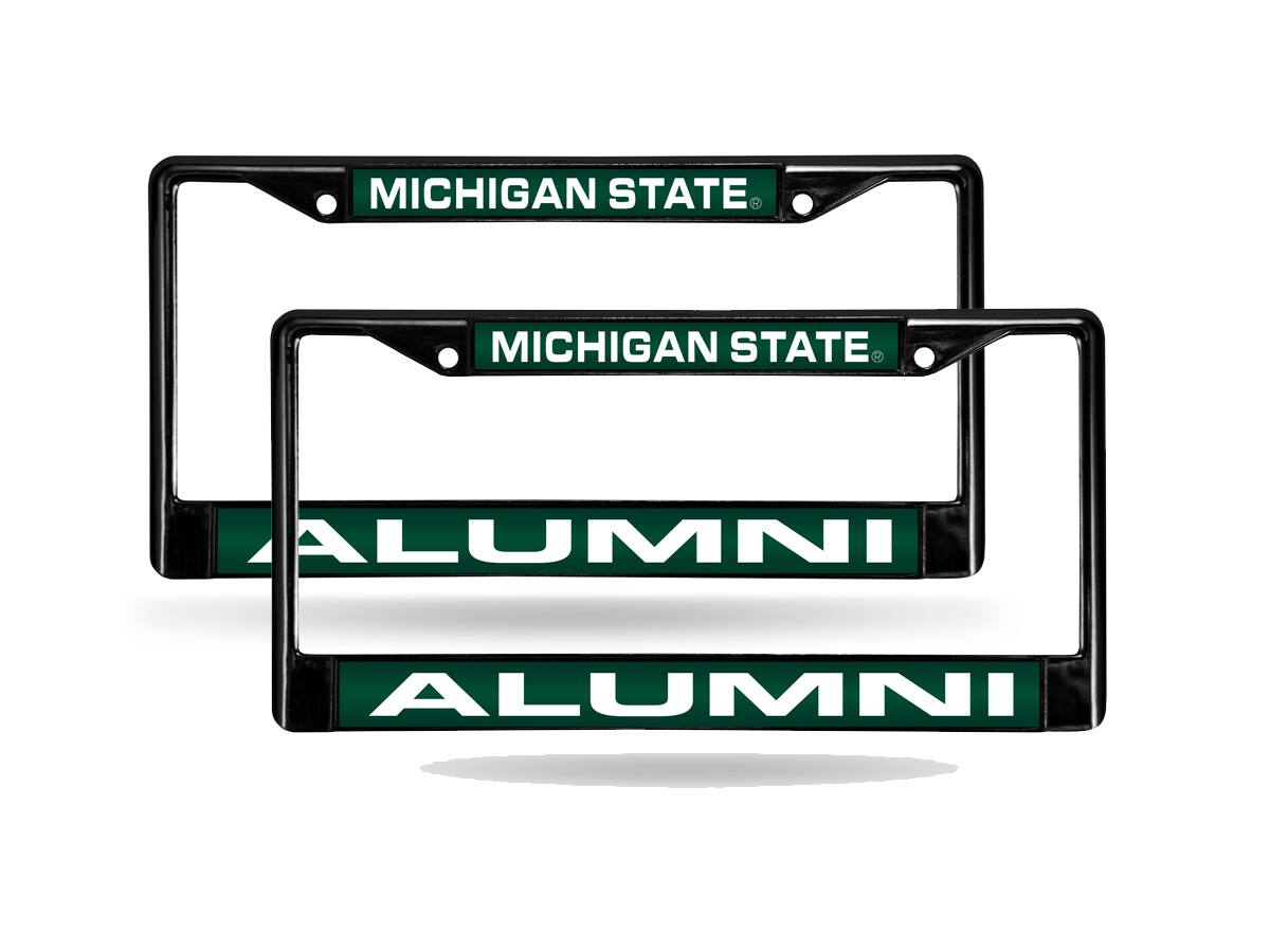 Michigan State Spartans Alumni Black Metal Laser Cut License Plate Frame - Set of 2 Frames