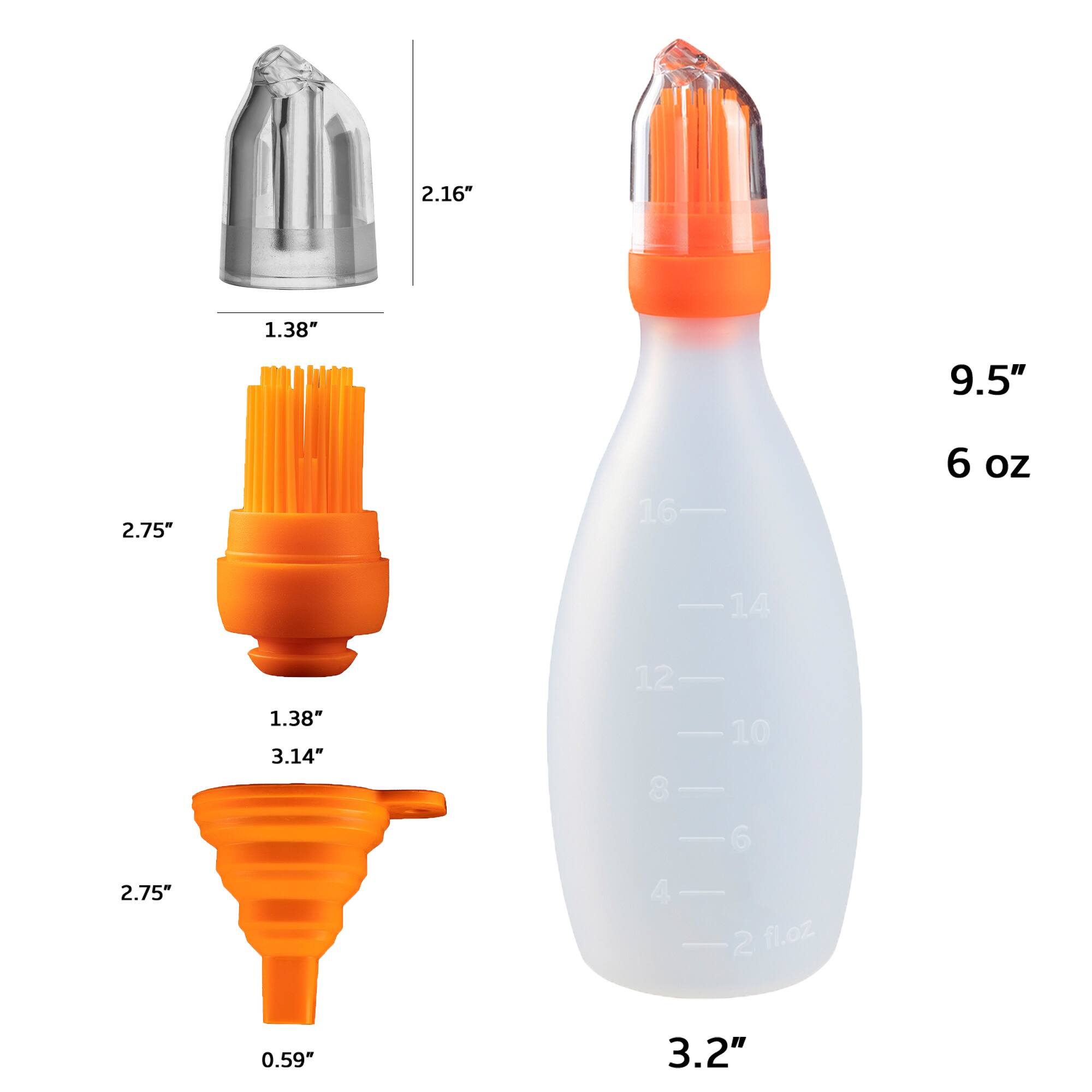 Alt View 3. Gourmet Easy - Silicone Pastry Brush, All-in-One Slicone Basting Brush with Sauce Bottle, Heat Resistant BBQ Accessories - Orange.