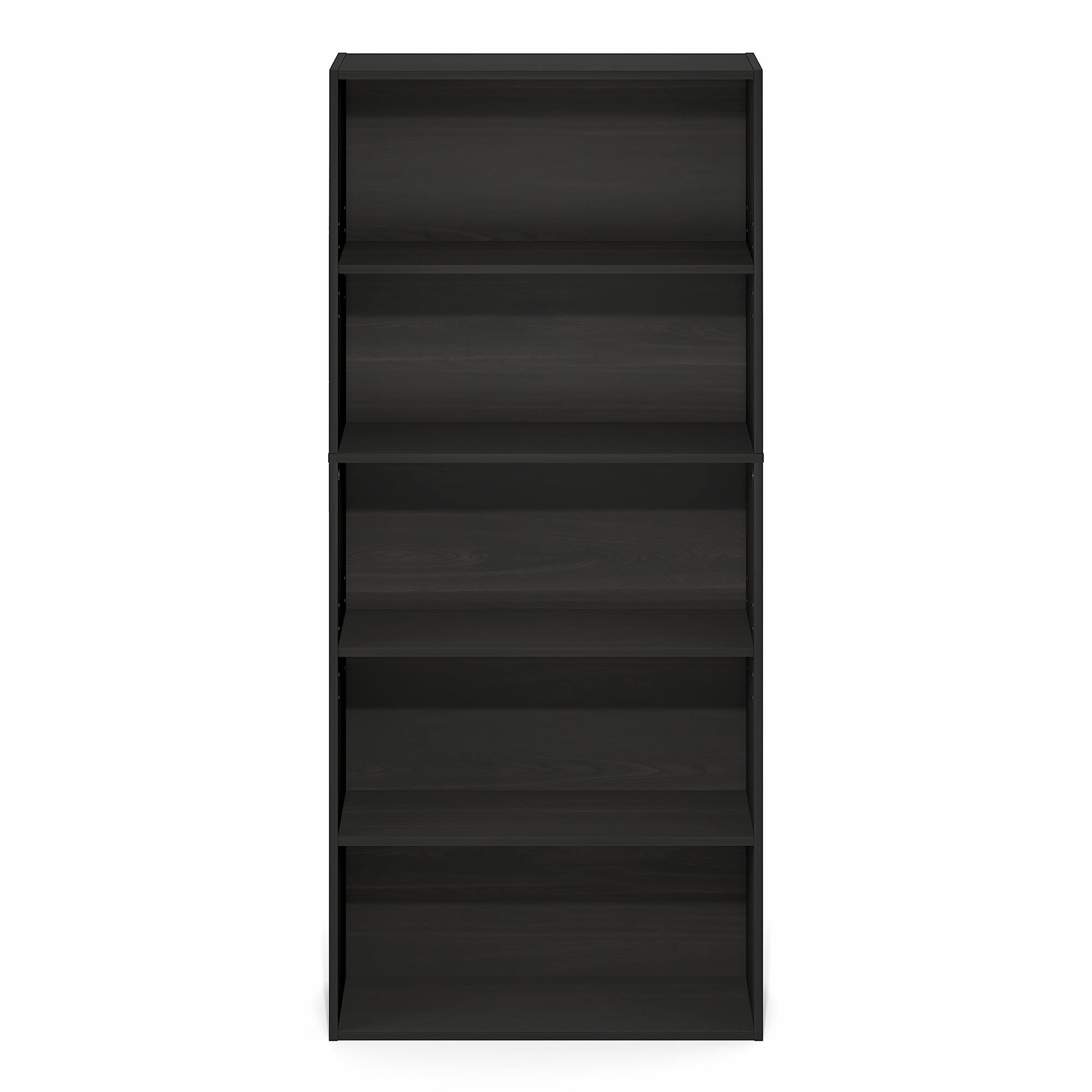 Alt View 5. Furinno - JAYA Book Shelf, 5-Tier Bookshelf, Bookcase with Adjustable Shelf, for Home Office, Bedroom, Living Room - Espresso.