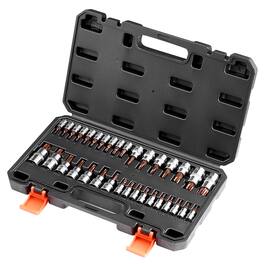 LOVMOR - 34 Piece Torx Bit Socket Set Solid Star and Tamper Proof S2 Alloy Steel Multi Size
