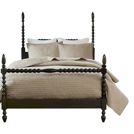 Front. Gracie Mills - Gracie Mills Rogelio Hand-Quilted Channel Stitching Cotton Quilt Set - Linen.